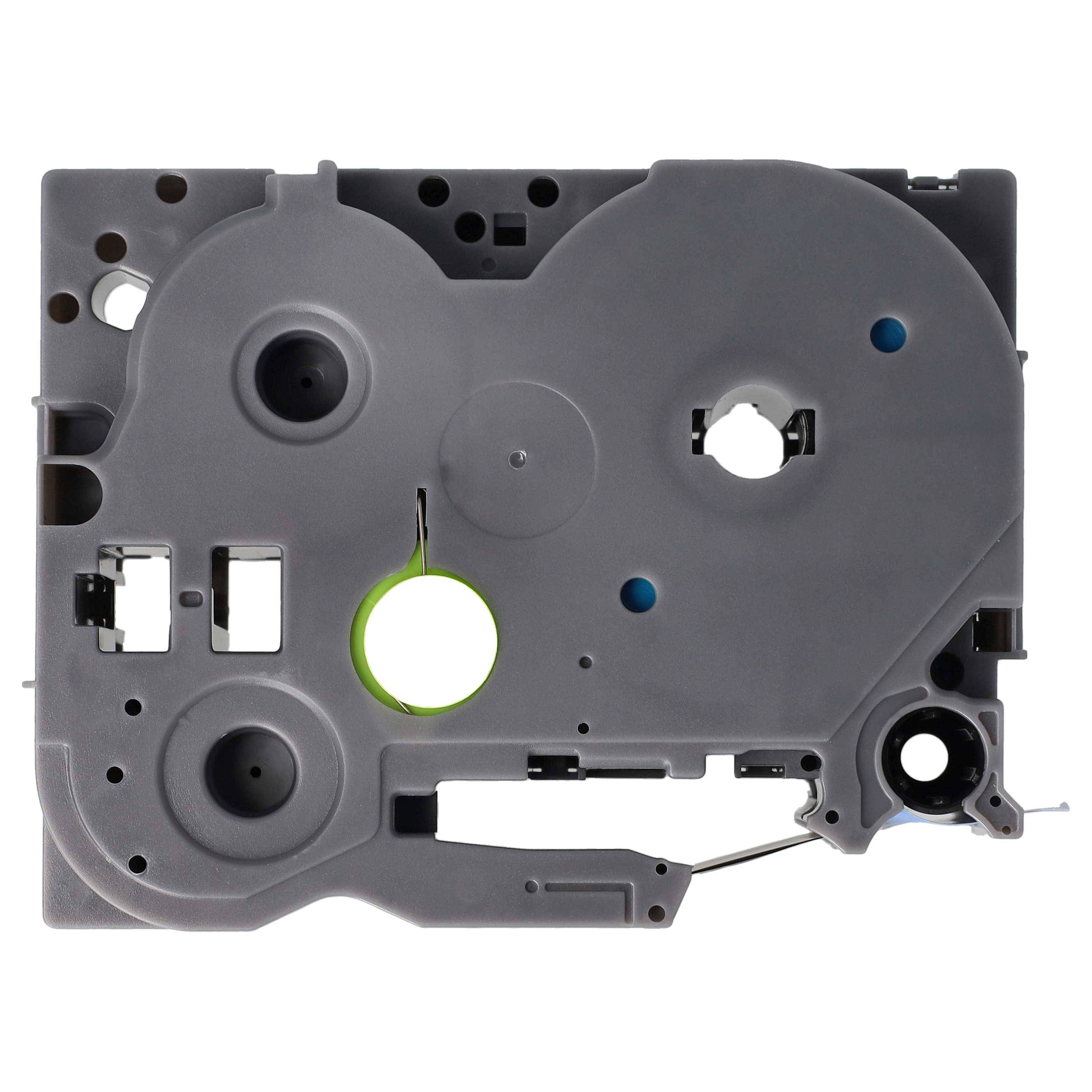 vhbw Schriftband-Kassette kompatibel mit Brother PT 2470, 2460, 2450CC, 2450DX Etiketten-Drucker 8m x 24mm Schwarz auf Blau, Flexibel, Laminiert