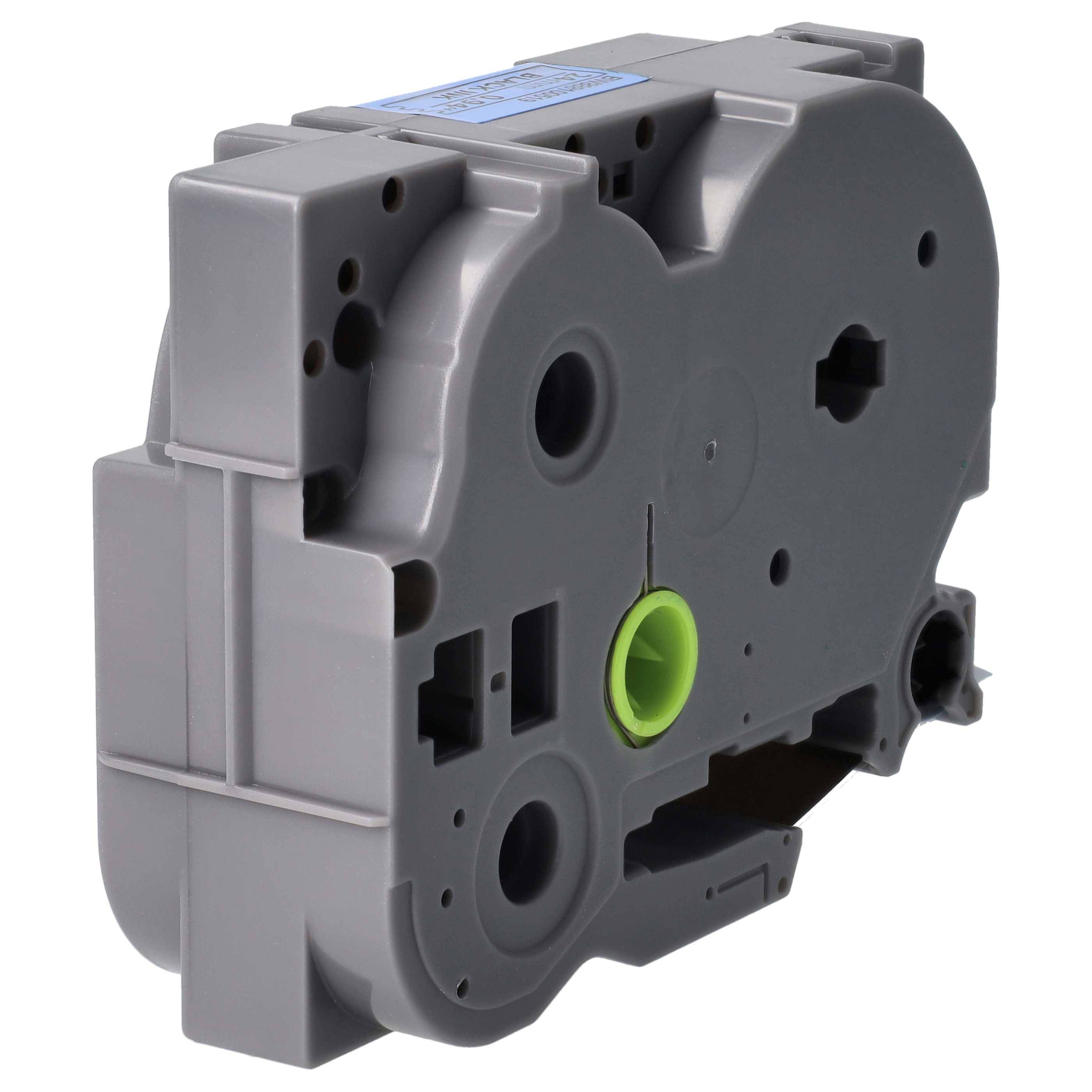 vhbw Schriftband-Kassette kompatibel mit Brother PT 2480, 2610, 2700, 2500PC, 2600 Etiketten-Drucker 8m x 24mm Schwarz auf Blau, Flexibel, Laminiert