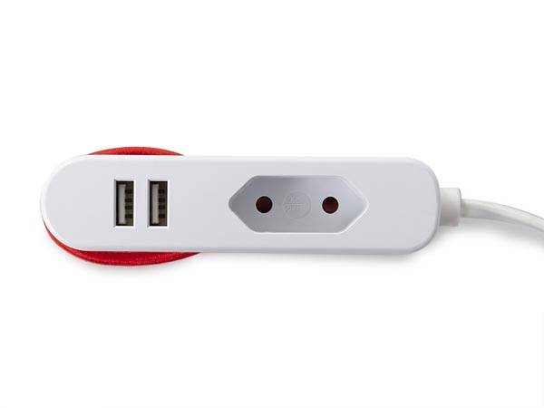 Netzverlängerungskabel + 2 USB Anschlüsse, Eurostecker an Eurobuchse, weiß, 1,5 m