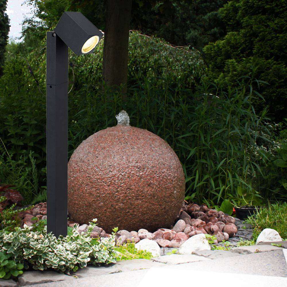 Wegeleuchten Außen anthrazit Garten Stehlampe Aussen Außenleuchte Terrasse stehend, schwenkbar, 1x GU10, LxBxH 11,5x7,2x80 cm