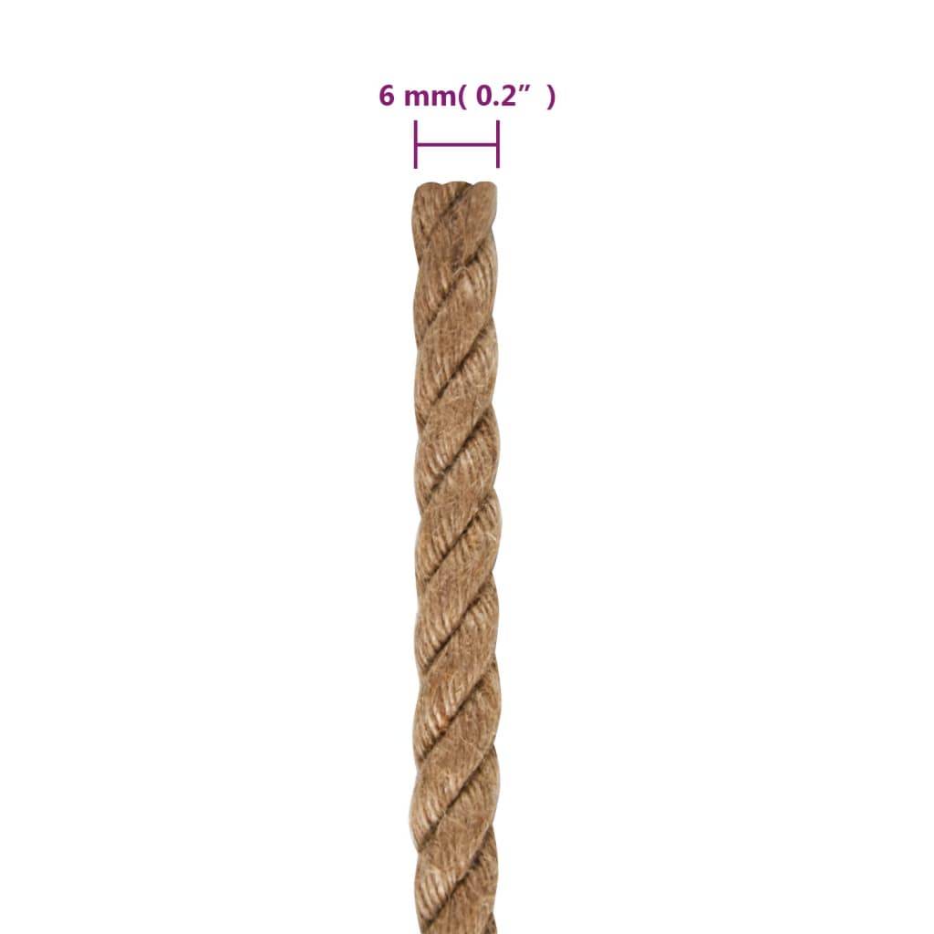 vidaXL Seil 100% Jute 6 mm 500 m