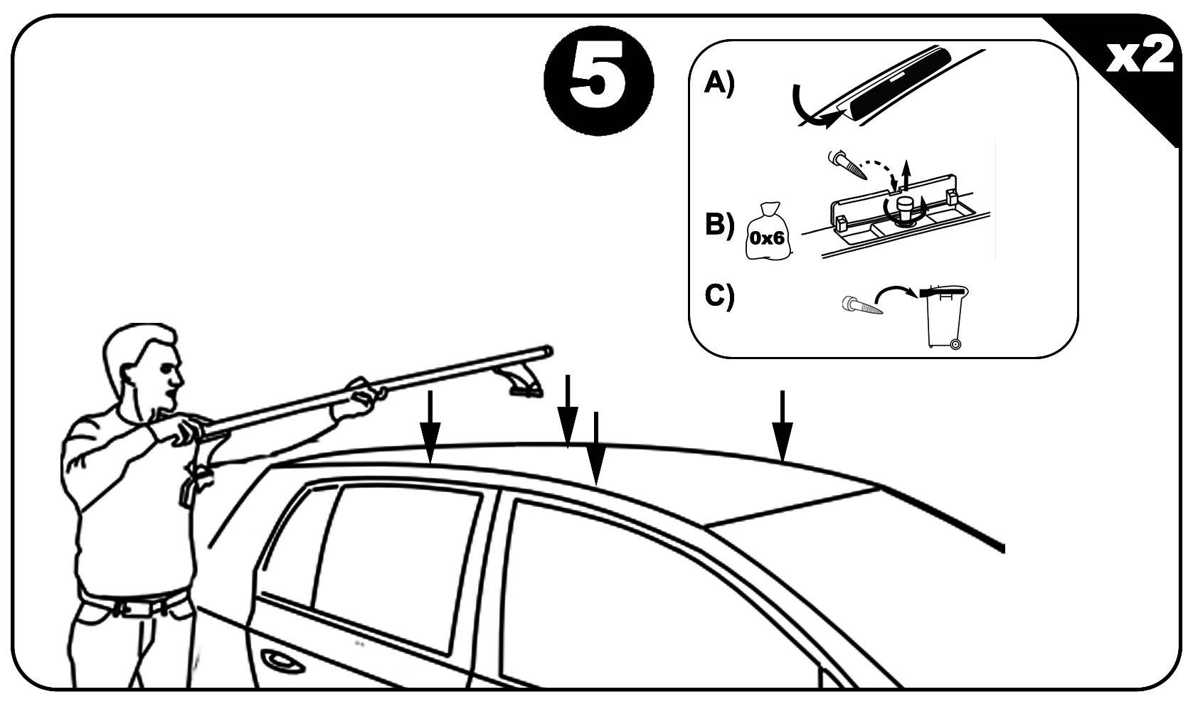 Dachbox VDPMAA320 320Ltr abschließbar schwarz matt + Stahl Dachträger Aurilis VDP kompatibel mit für Alfa Romeo Mito (3Türer) ab 2008
