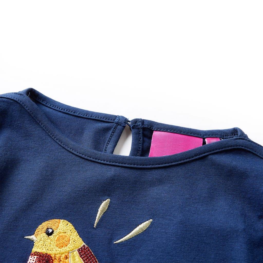 Kinder-Langarmshirt Marineblau 128