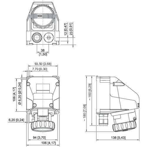 Stahl Kleinsteckdose 8573/13-203 #243159