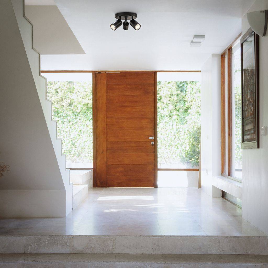 Retro LED Deckenstrahler 4-flammig 230V Deckenlampe Spot schwenkbar Schwarz GU10