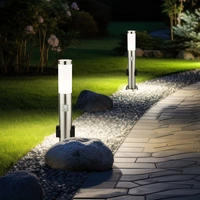 Außen Steh Leuchte Steckdosen Strahler Garten Weg Bewegungsmelder Erdspieß Steck Lampe EDELSTAHL Außen Steh Leuchte Steckdosen Strahler Garten Weg Bewegungsmelder Erdspieß Steck Lampe EDELSTAHL