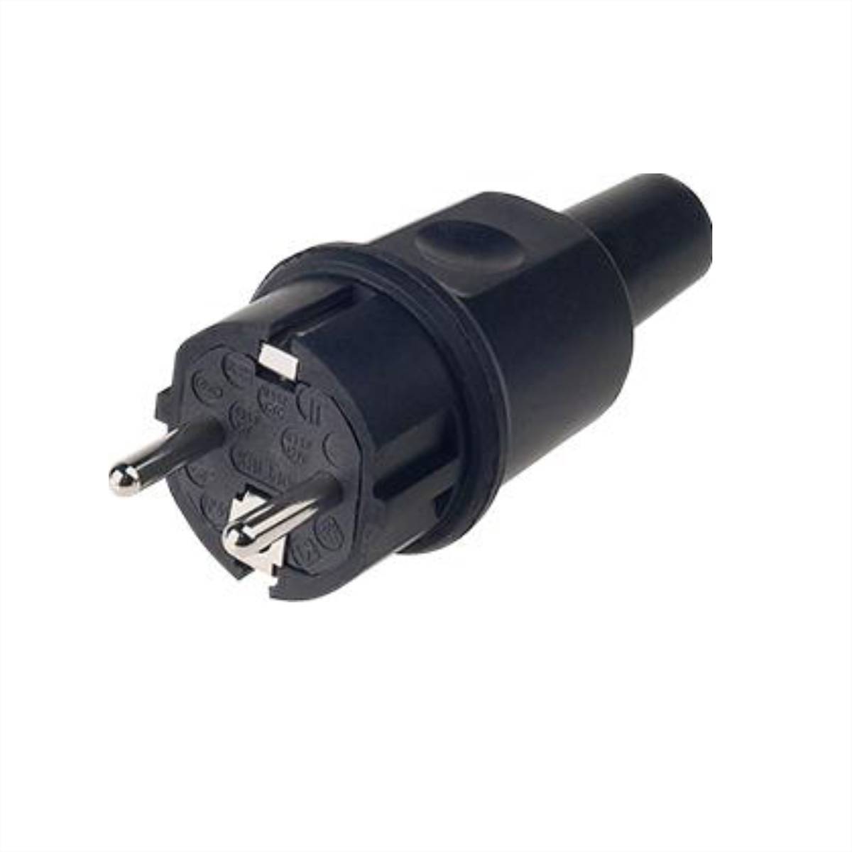 Bachmann 913.169 Schutzkontaktstecker Vollgummi 250V Schwarz IP44, IP20