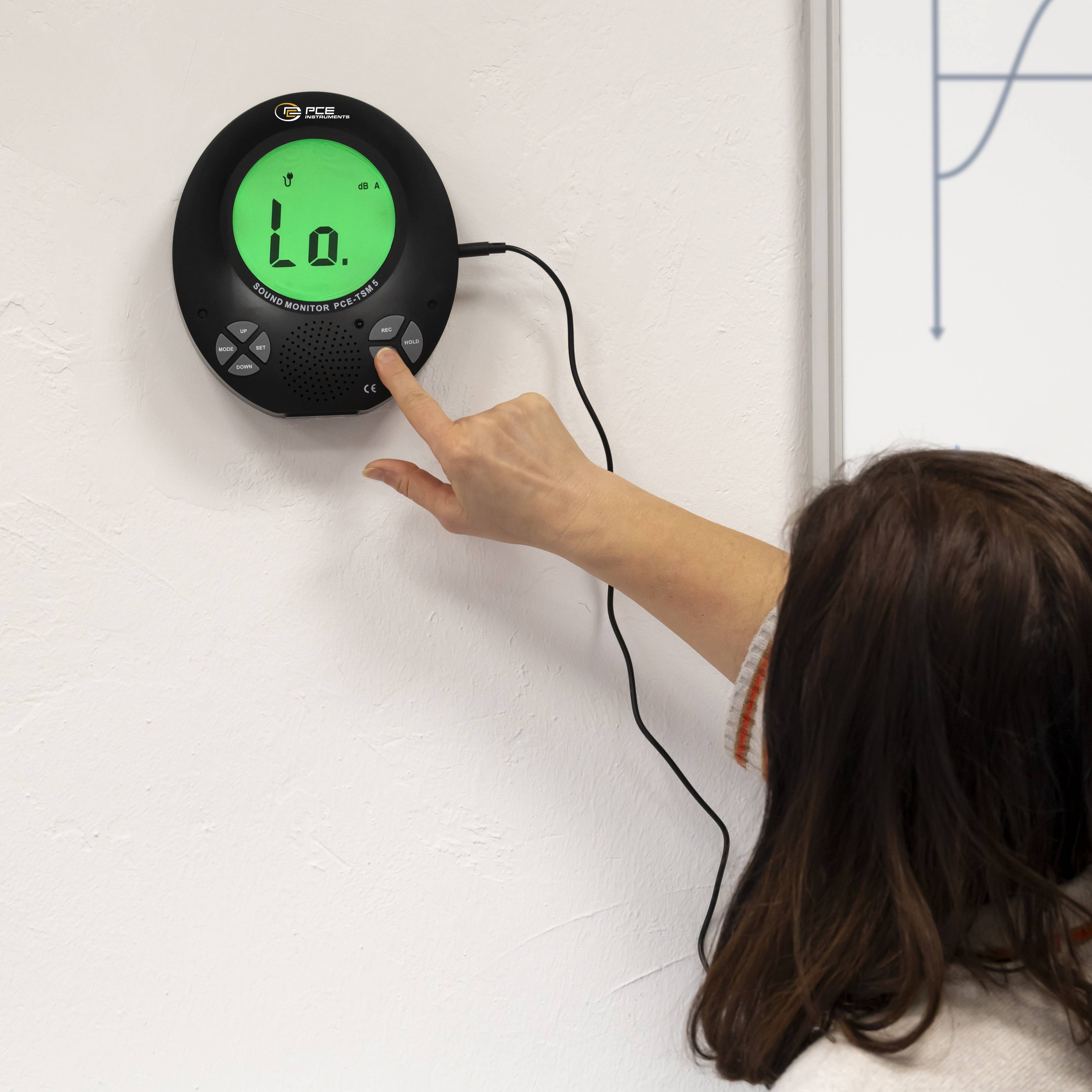 PCE Instruments Schallpegelmessgerät PCE-TSM 5 |35 dB..135 dB |Genauigkeit ±2dB |Frequenz 8000Hz |integrierte Lärmampel