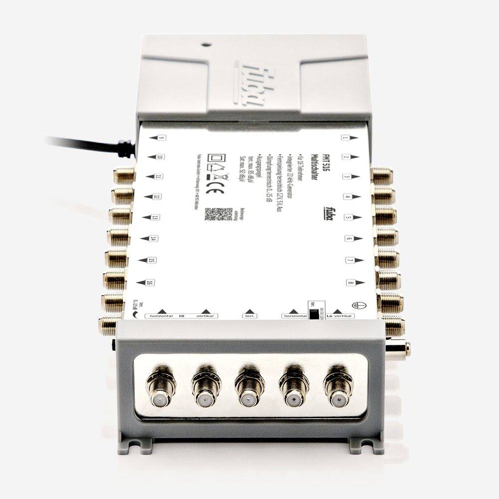 Fuba FMT 516 Multischalter 5/16 - SAT Multischalter 16 Teilnehmer/Receiver/TV mit Energiesparnetzteil - Multiswitch Quattro- und Quad-LNB tauglich