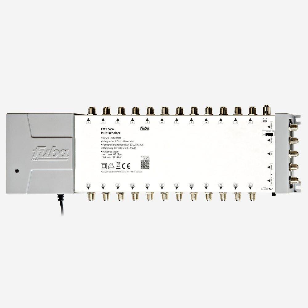Fuba FMT 524 Multischalter 5/24 - SAT Multischalter 24 Teilnehmer/Receiver/TV mit Energiesparnetzteil - Multiswitch Quattro- und Quad-LNB tauglich