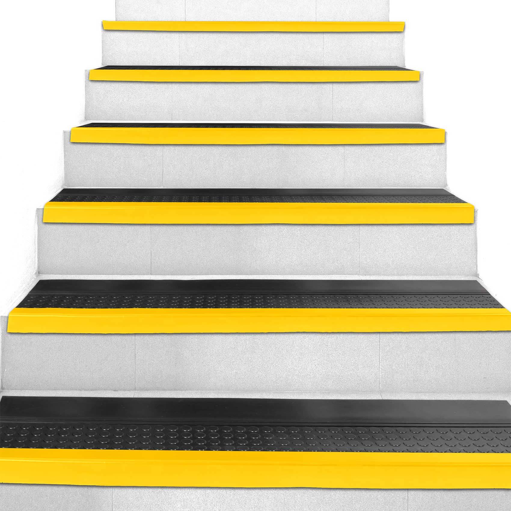 Stufenmatten Gummi Treppenschutz Schwarz Gelb-Streifen Breite 150cmTreppenmatte Stufenschutz Sicherheitsmatte
