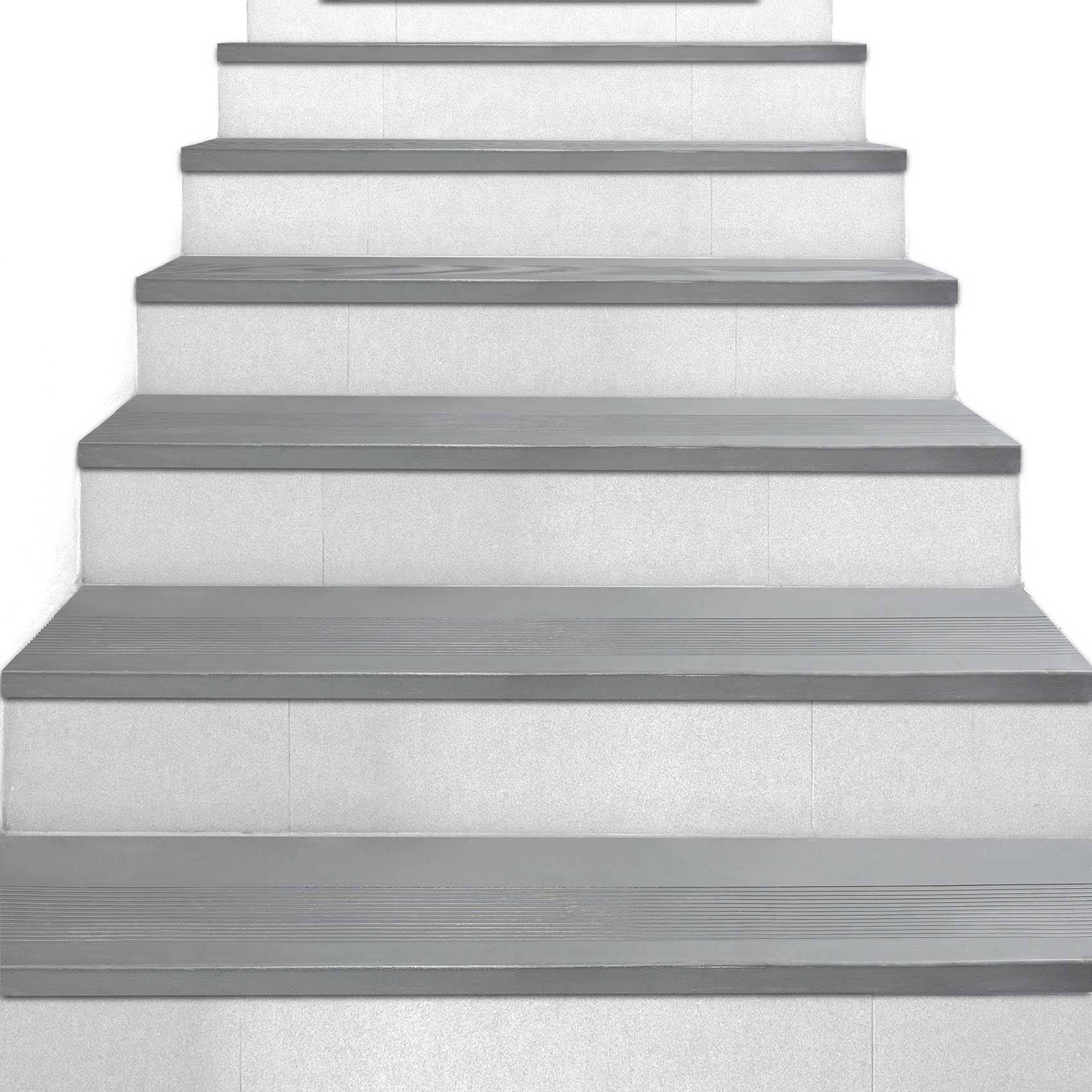 Stufenmatten Gummi Feinriefen Grau 60x30x4cm