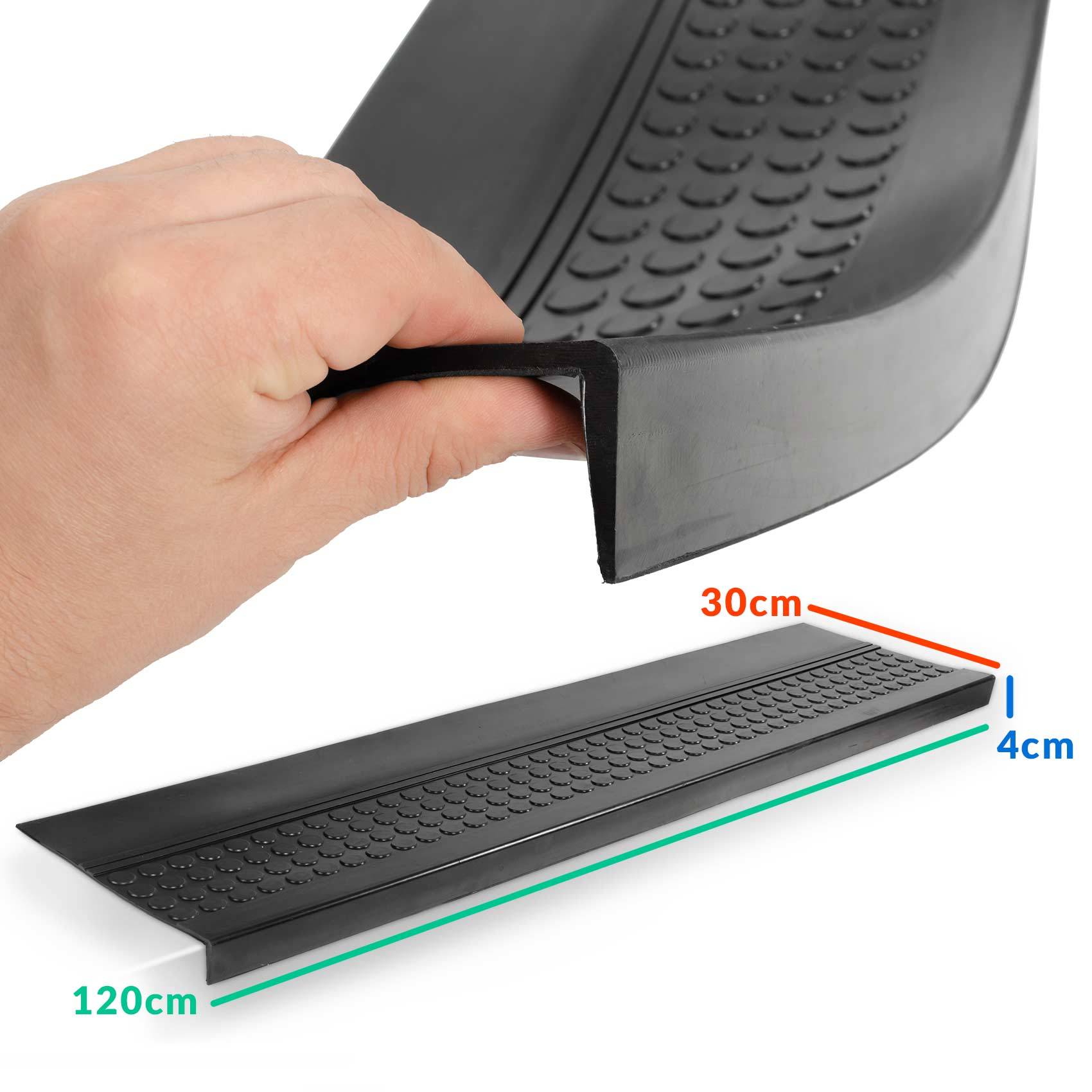Stufenmatten Gummi Treppenschutz Schwarz Breite 120cmTreppenmatte Stufenschutz Sicherheitsmatte