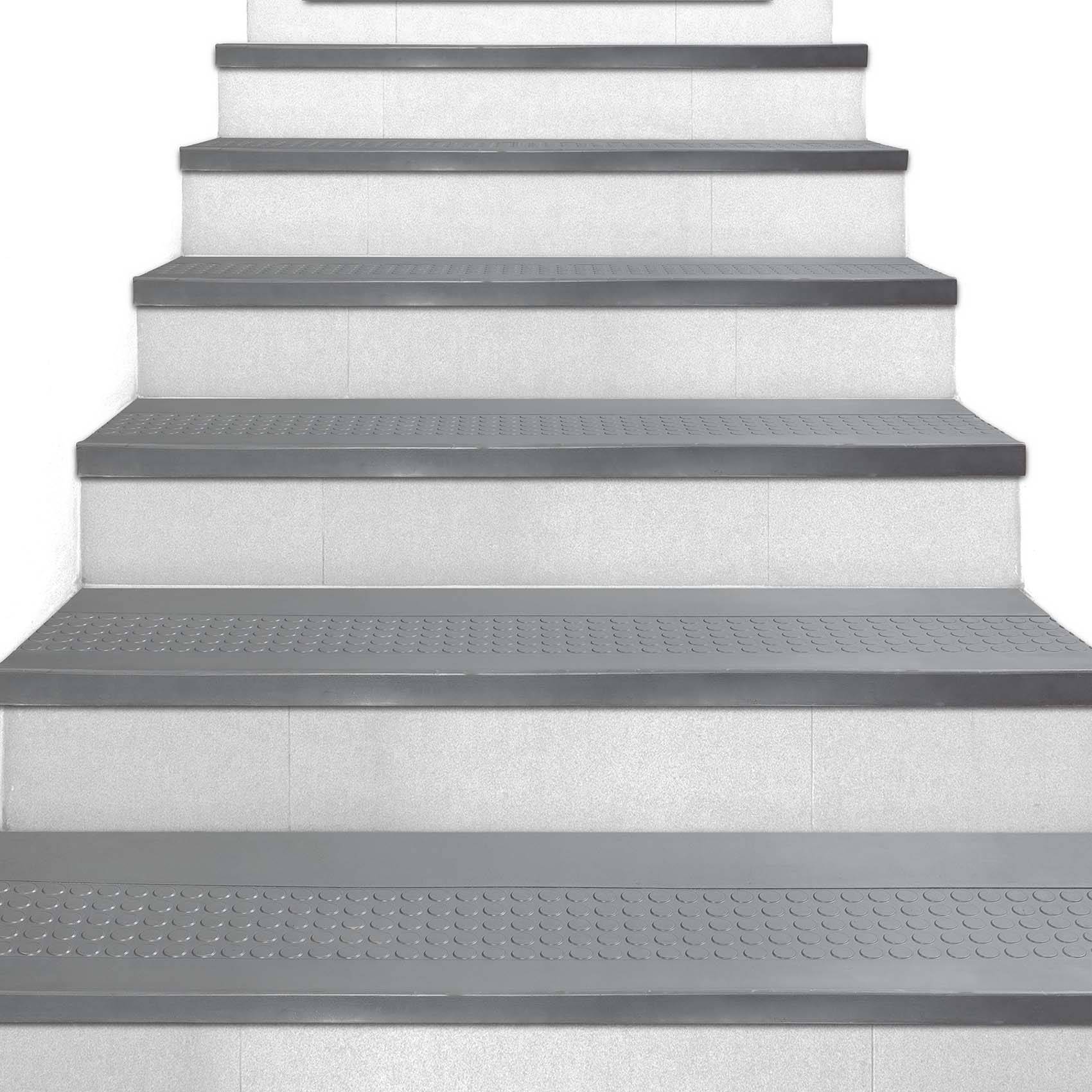 Stufenmatten Gummi mit Noppen Grau 90x30x4cm