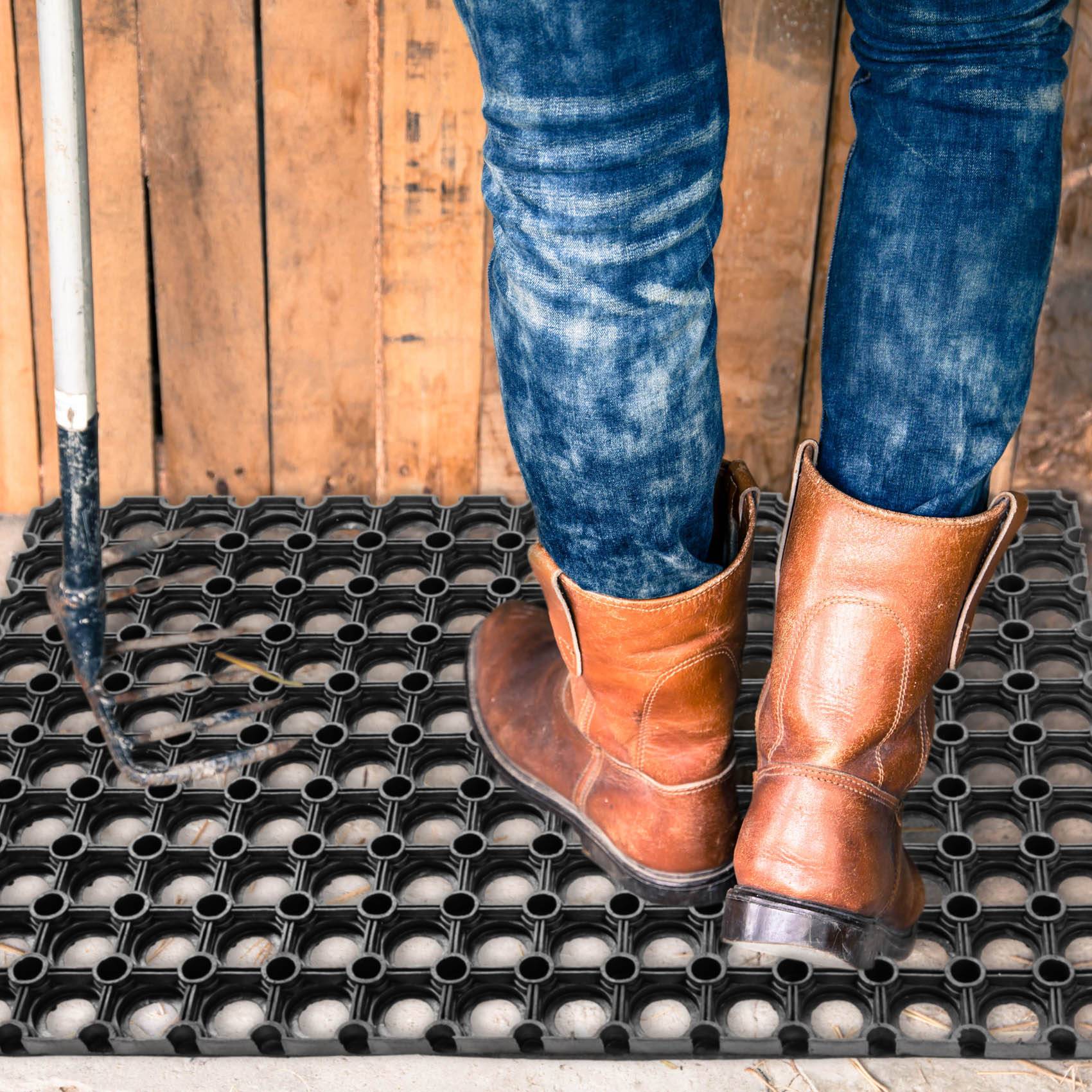 Ringgummimatte Fußabtreter Ringmatte Schwarz 40x60cm