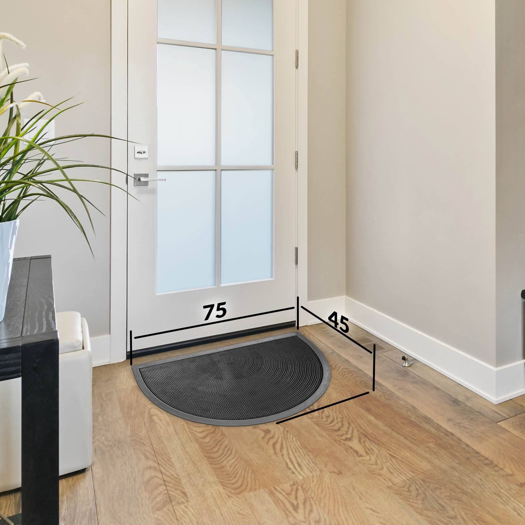 Gummimatte Türvorleger Fußabtreter mit Noppen Schwarz 45x75cm