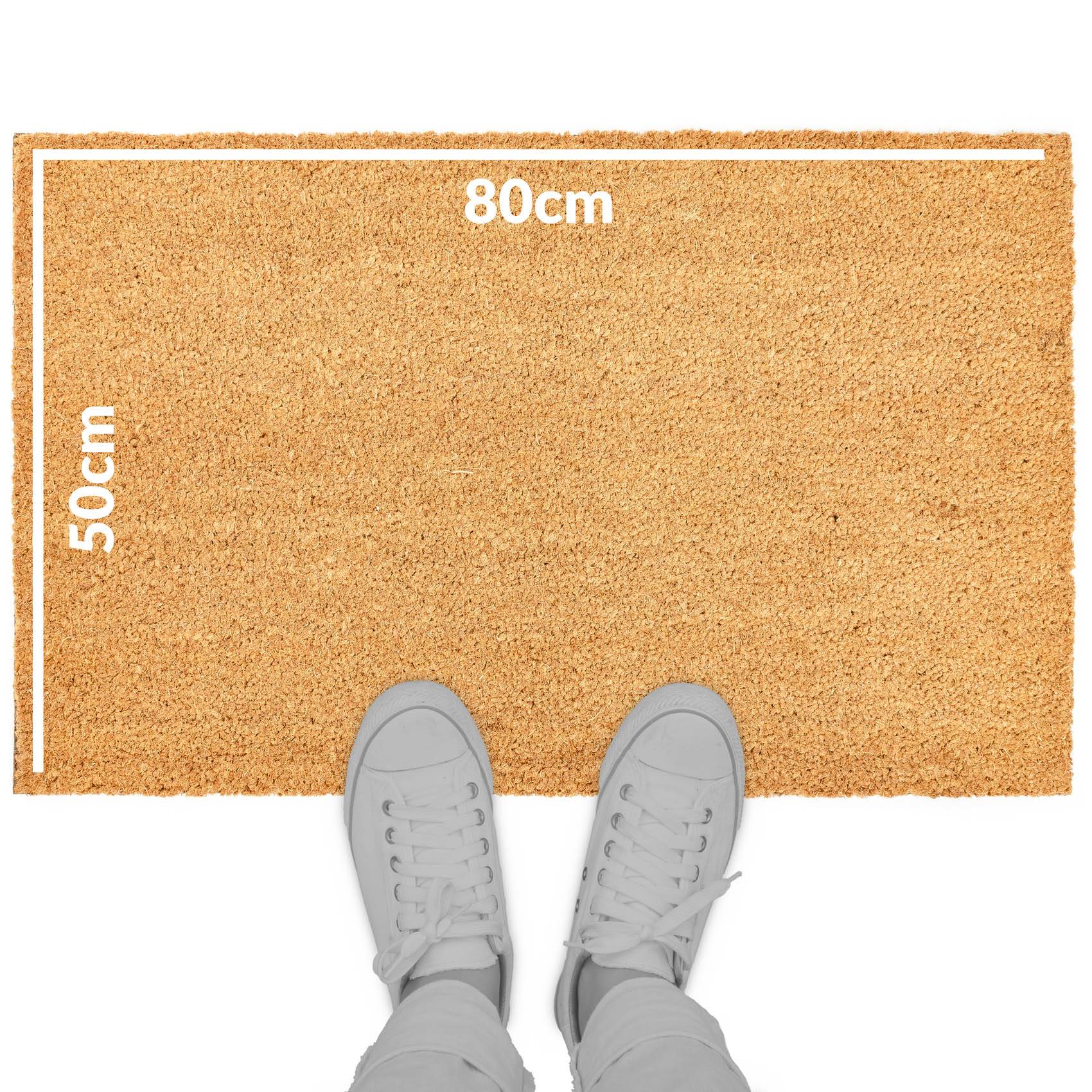 Kokosmatte Türvorleger Fußabstreifer Eco-Natur Beige 50x80cm Stärke 17mm
