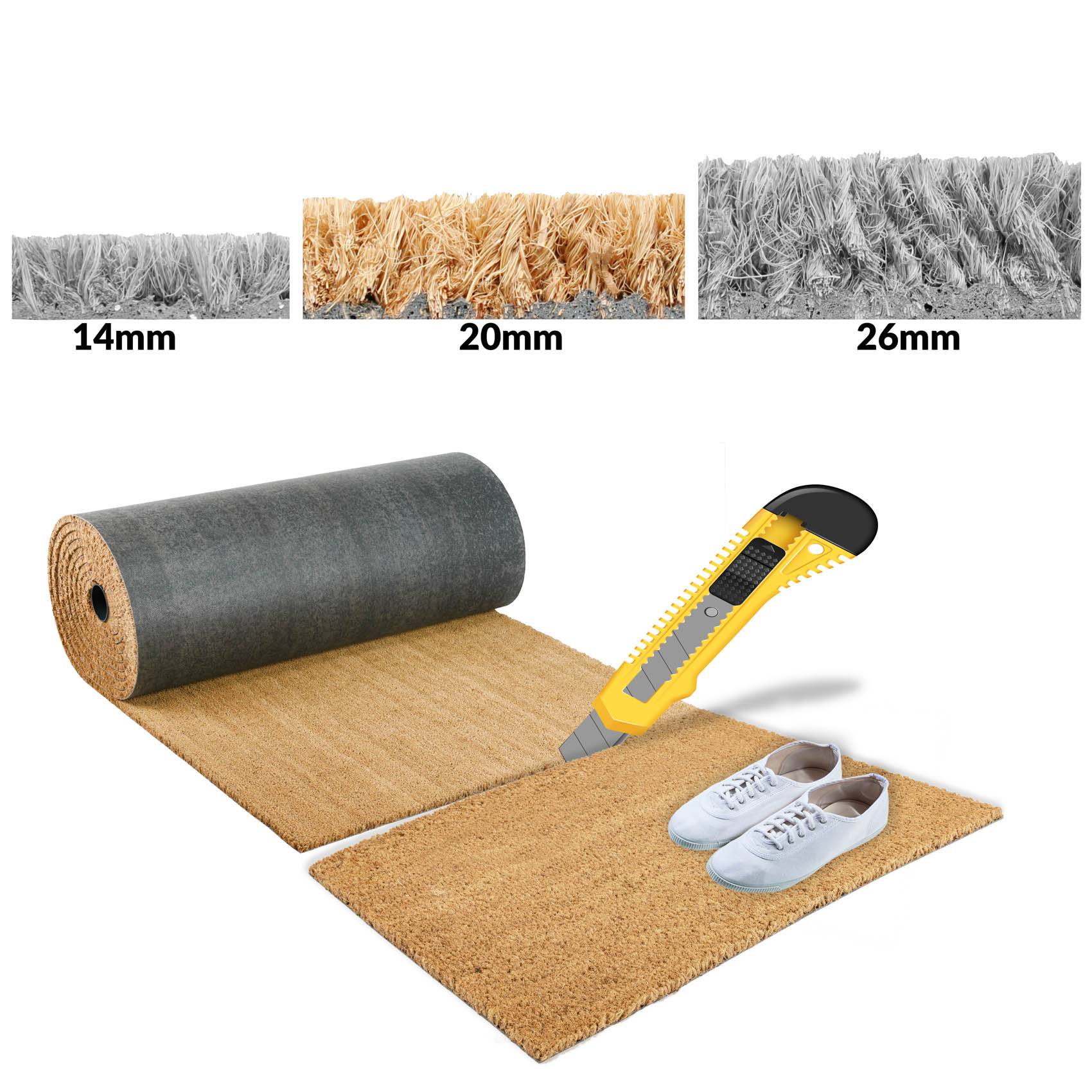 Kokosmatte Eco-Natur Meterware Beige Stärke 20mm 100x110cm