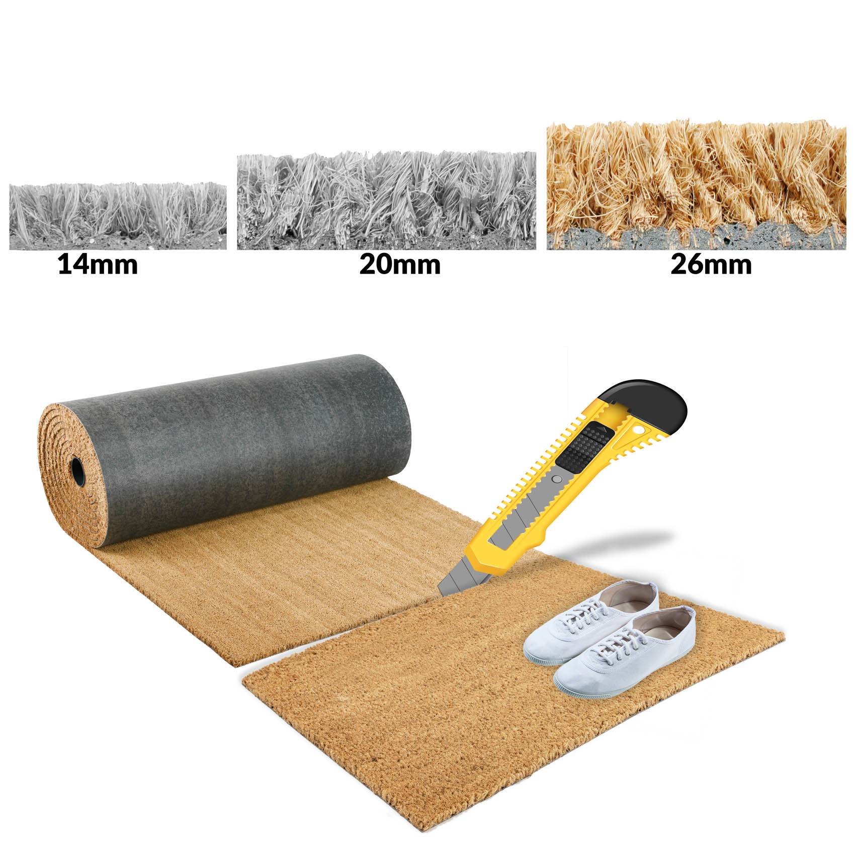 Kokosmatte Eco-Natur Meterware Beige Stärke 24mm 100x170cm