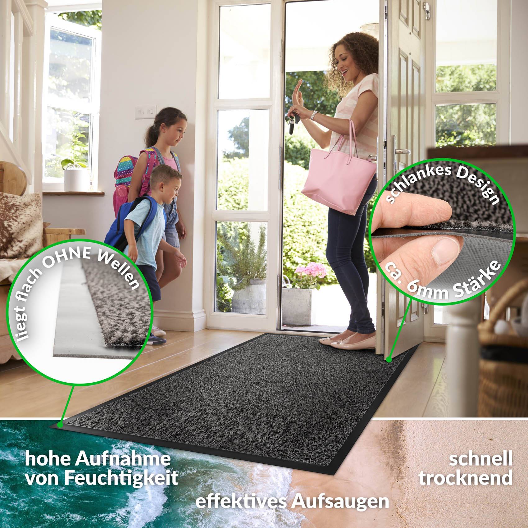 Fußabtreter Türteppich Schmutzfangmatte Home Business Antrazith 40x60cm