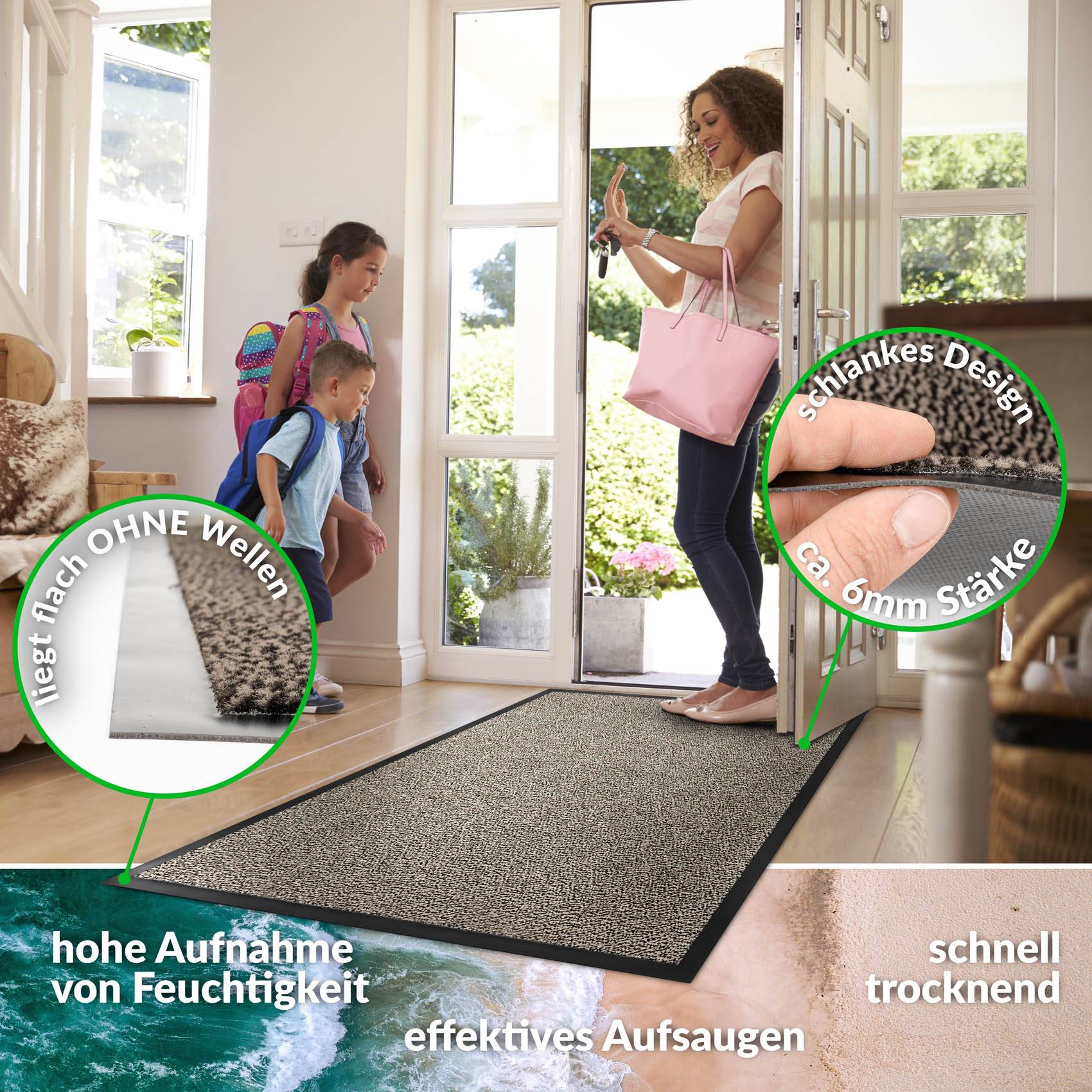 Fußabtreter Türteppich Schmutzfangmatte Home Business Beige 120x180cm