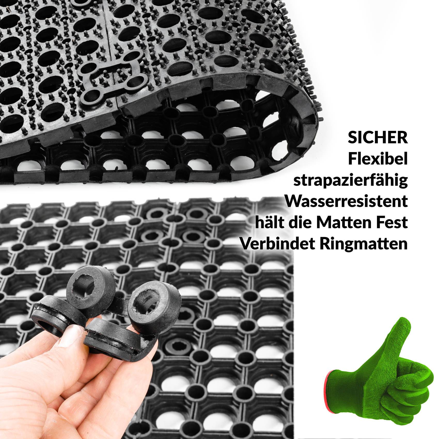 Verbinder für Ringgummimatte Ringamtte Schwarz