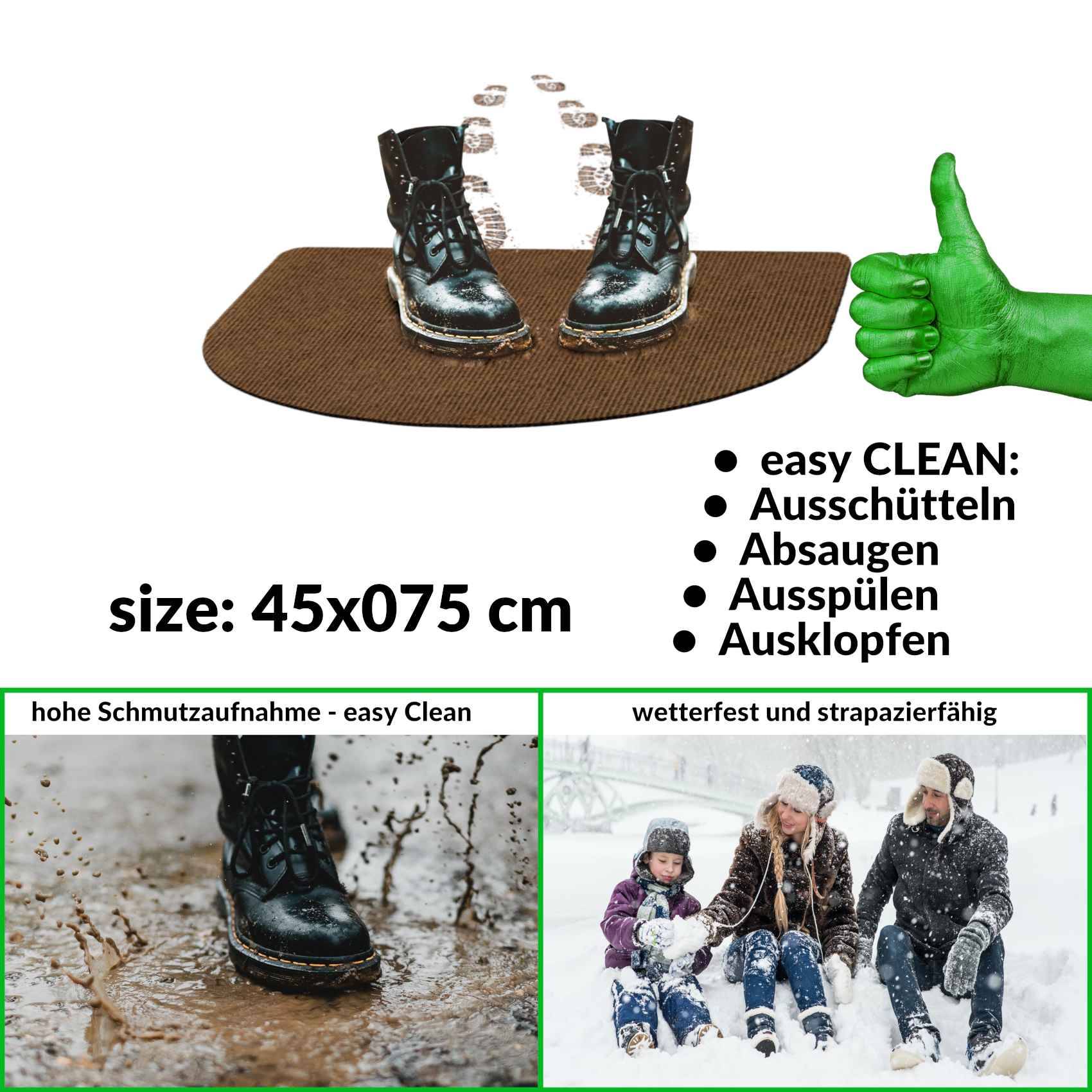 ANRO Schmutzfangmatte Sauberlaufmatte Schmutzfangläufer Teppich Läufer Flur STRIBET 45x75cm Hellbraun --- !!! --- ABGESCHRIEBEN --- !!! ---