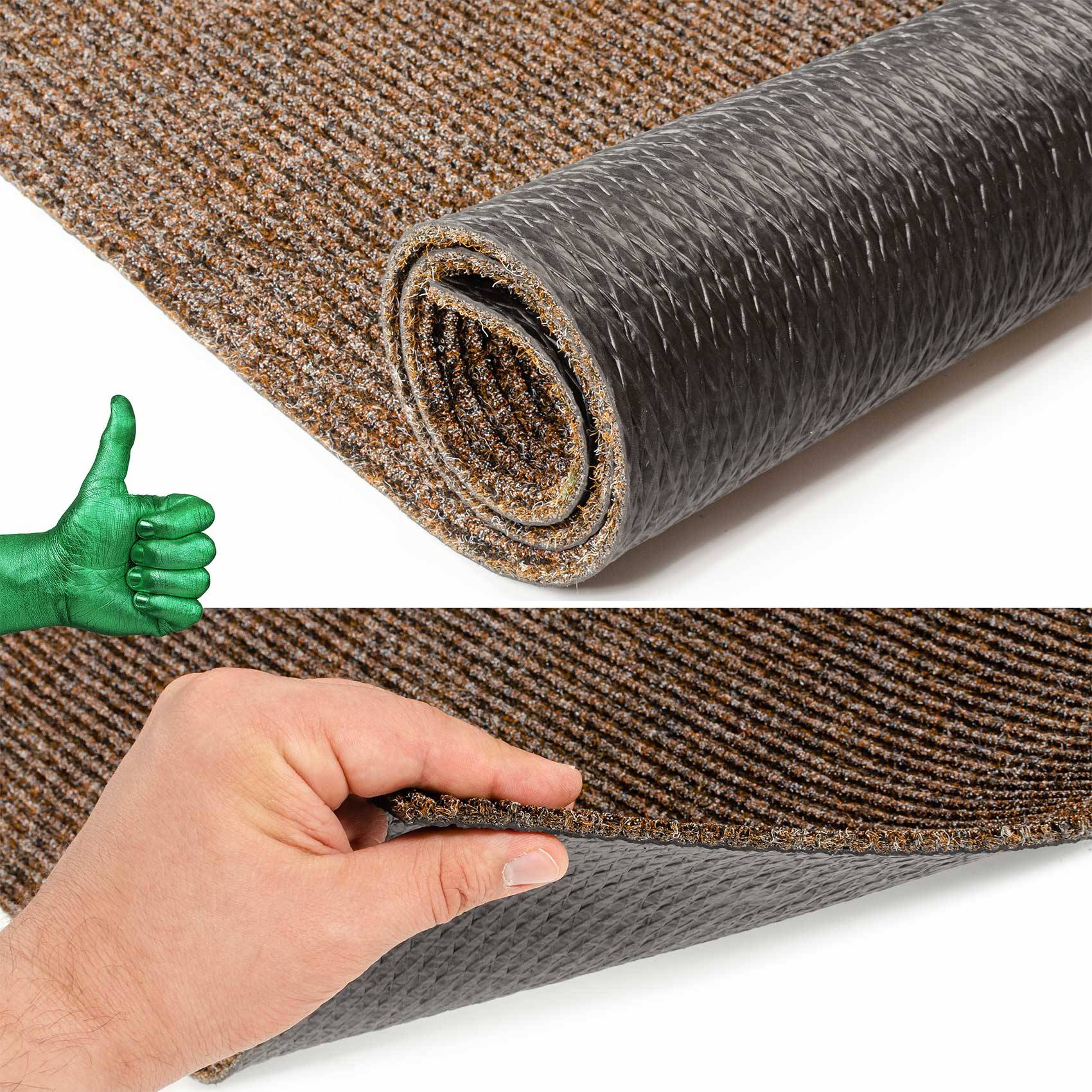 ANRO Schmutzfangmatte Sauberlaufmatte Schmutzfangläufer Teppich Läufer Flur STRIBET 45x75cm Dunkelbraun --- !!! --- ABGESCHRIEBEN --- !!! ---