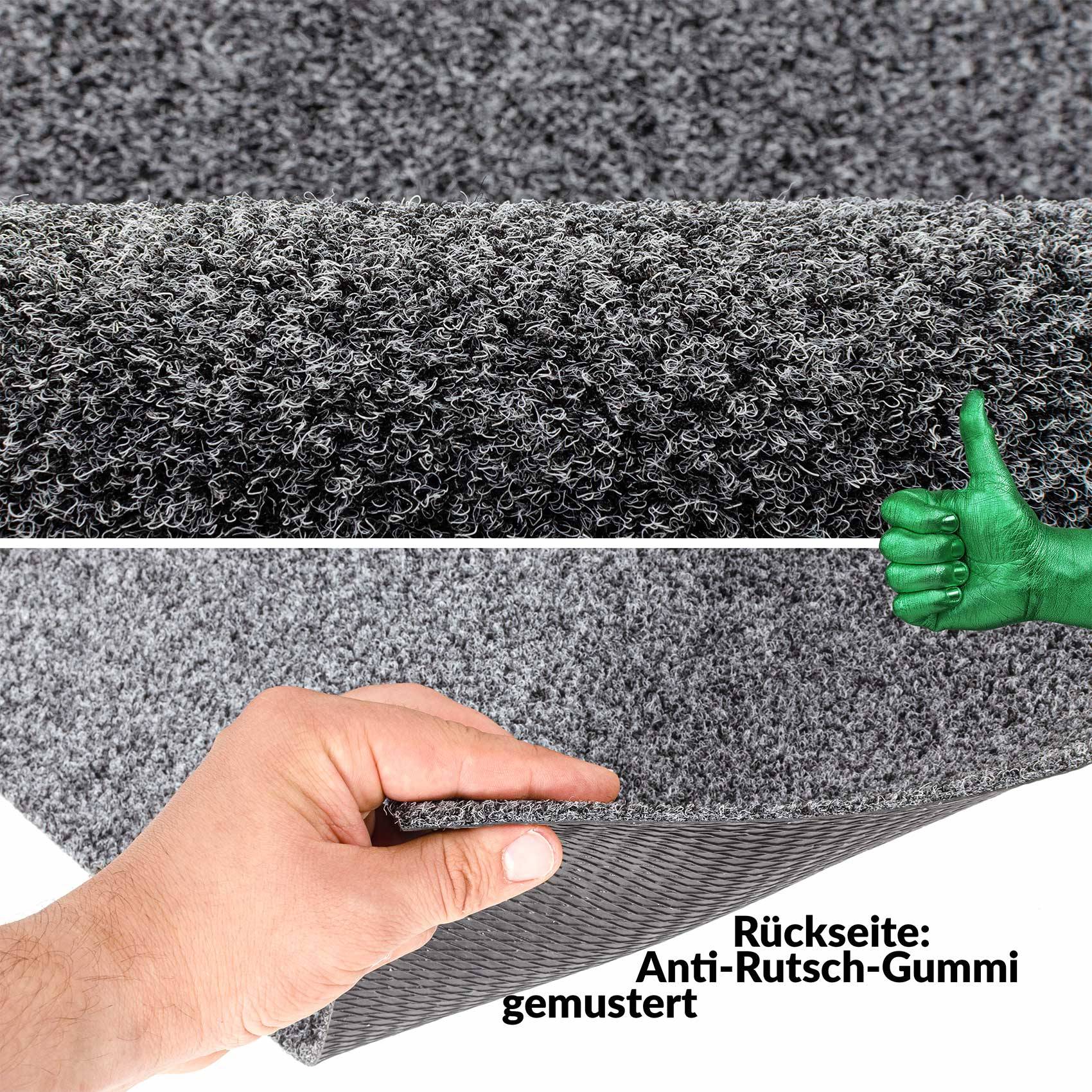 Fußabtreter Schmutzfangmatte Fußmatte Sauberlaufmatte Fußabstreifer Eingang POET 50x100cm Grau