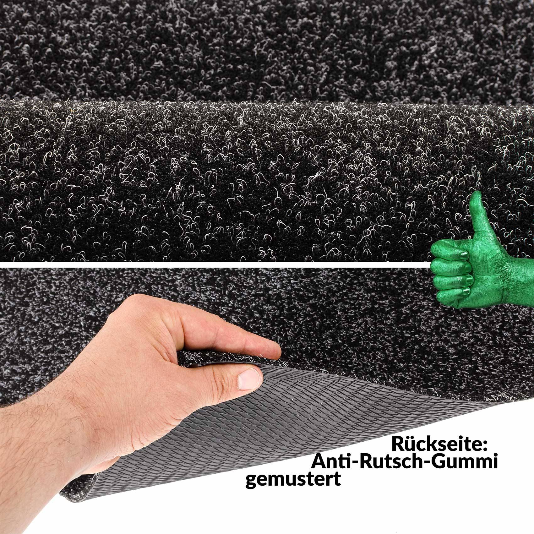 Fußabtreter Schmutzfangmatte Fußmatte Sauberlaufmatte Fußabstreifer Eingang POET 40x120cm Schwarz