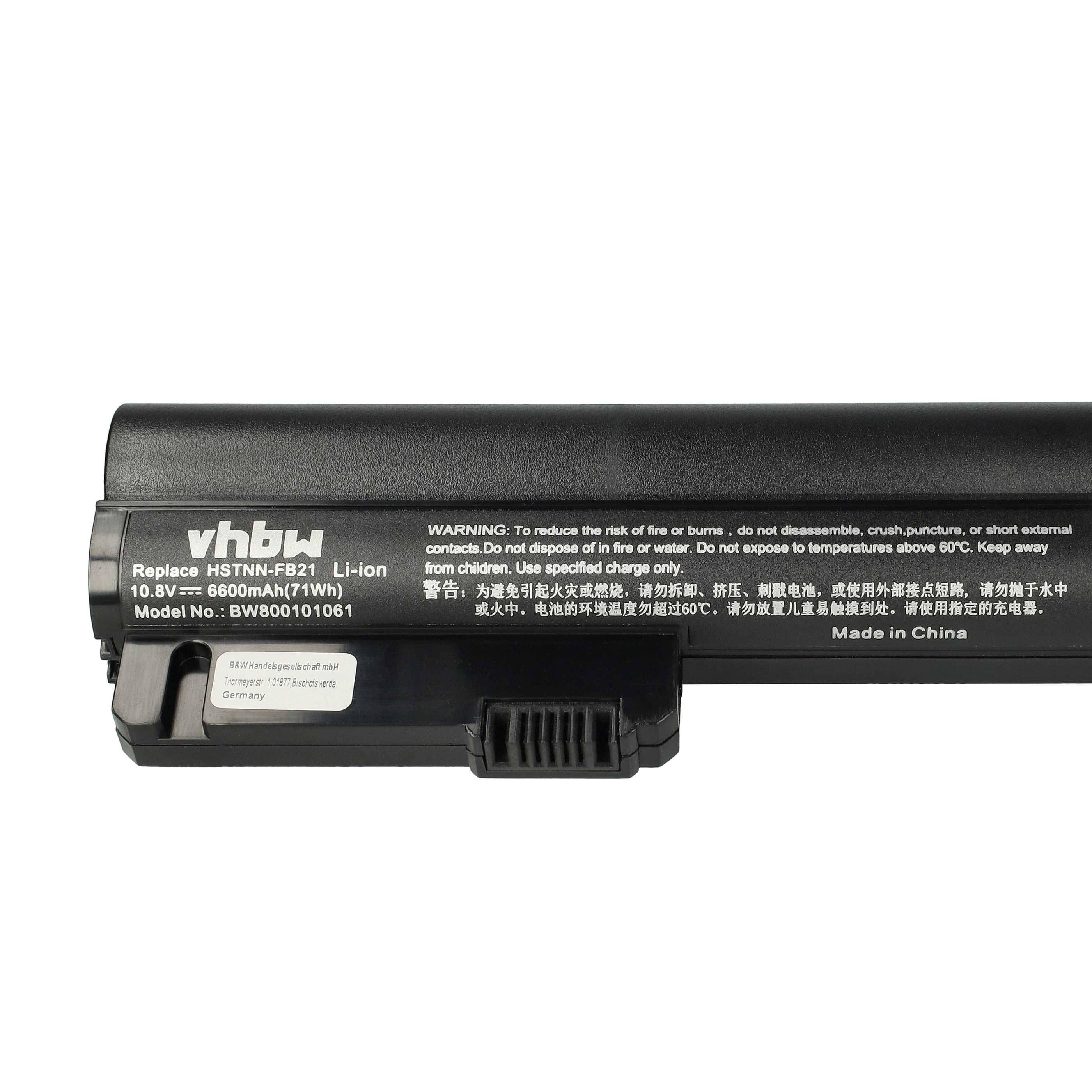 vhbw Akku Ersatz für HP RW556AA, KU529AA für Notebook (6600 mAh, 10,8 V, Li-Ion)