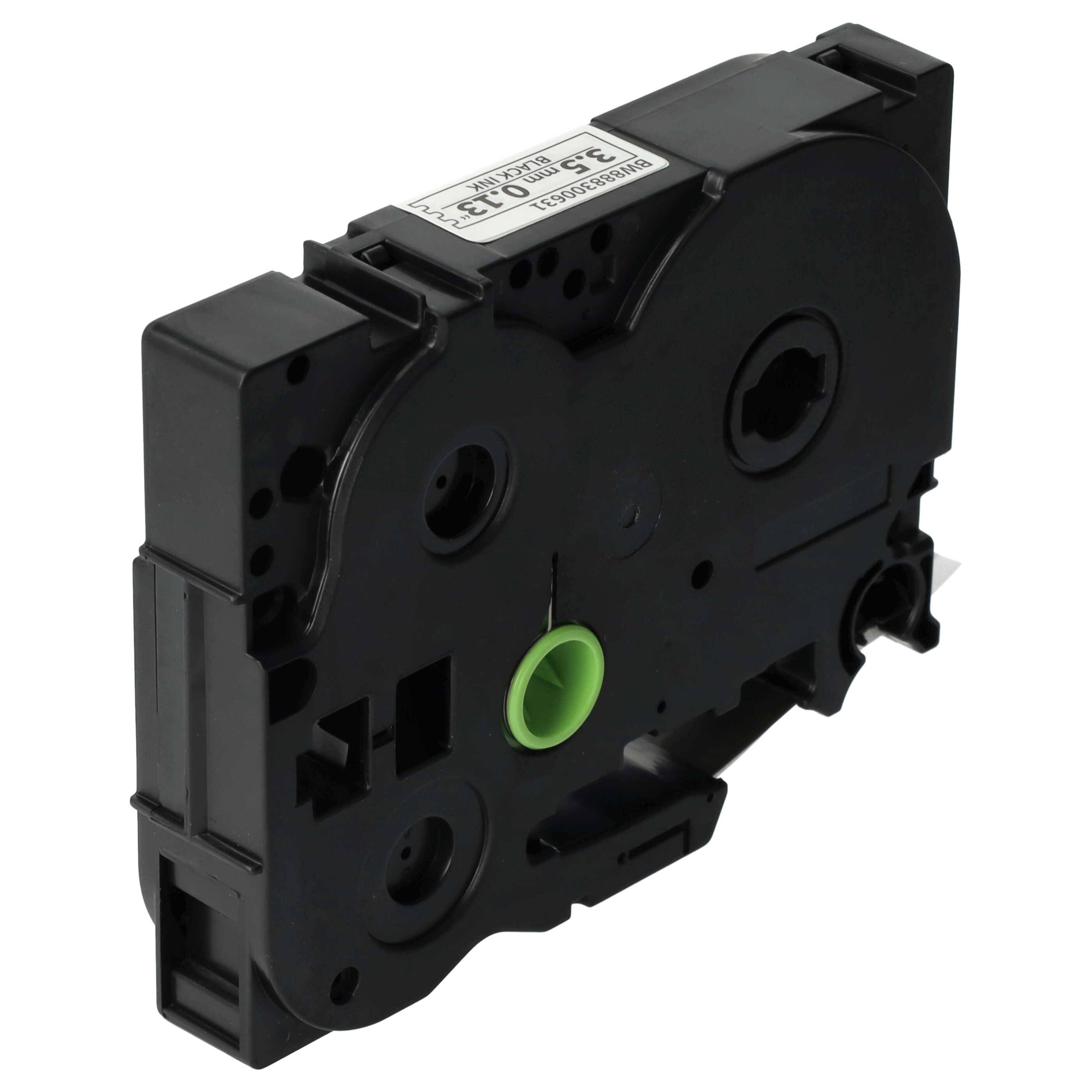 vhbw 1x Schriftband-Kassette Ersatz für Brother TZE-N201 für Etiketten-Drucker 3,5mm Schwarz auf Weiß