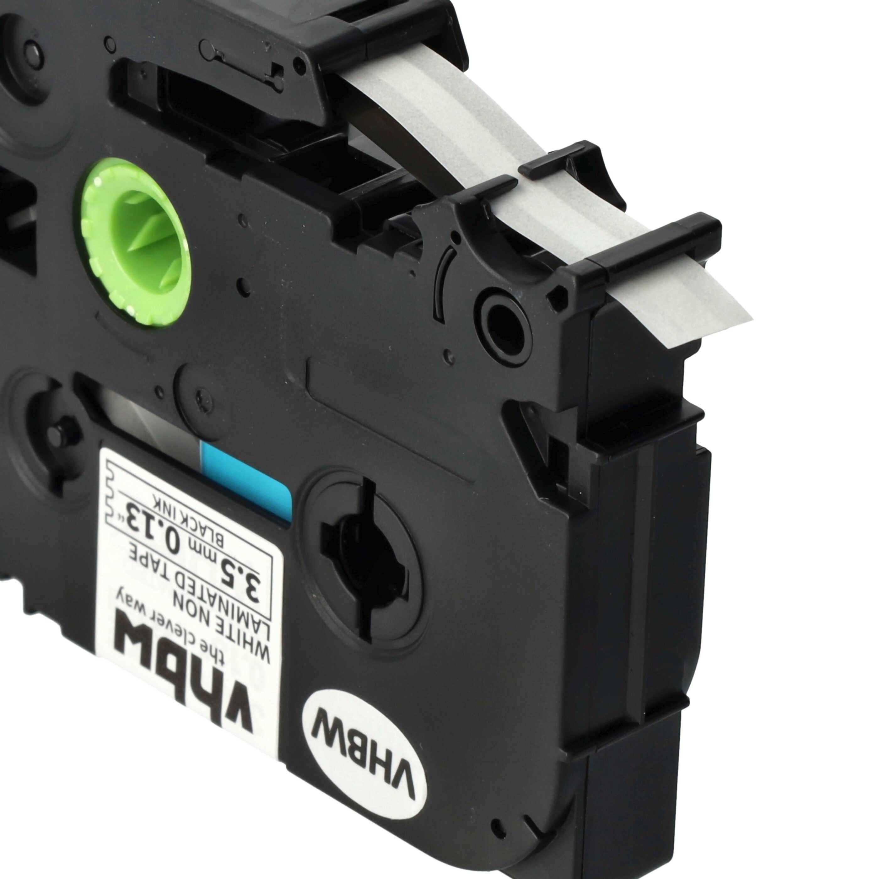 vhbw 1x Schriftband-Kassette kompatibel mit Brother PT P-touch CUBE Startpaket (P300BT) Etiketten-Drucker 3,5mm Schwarz auf Weiß