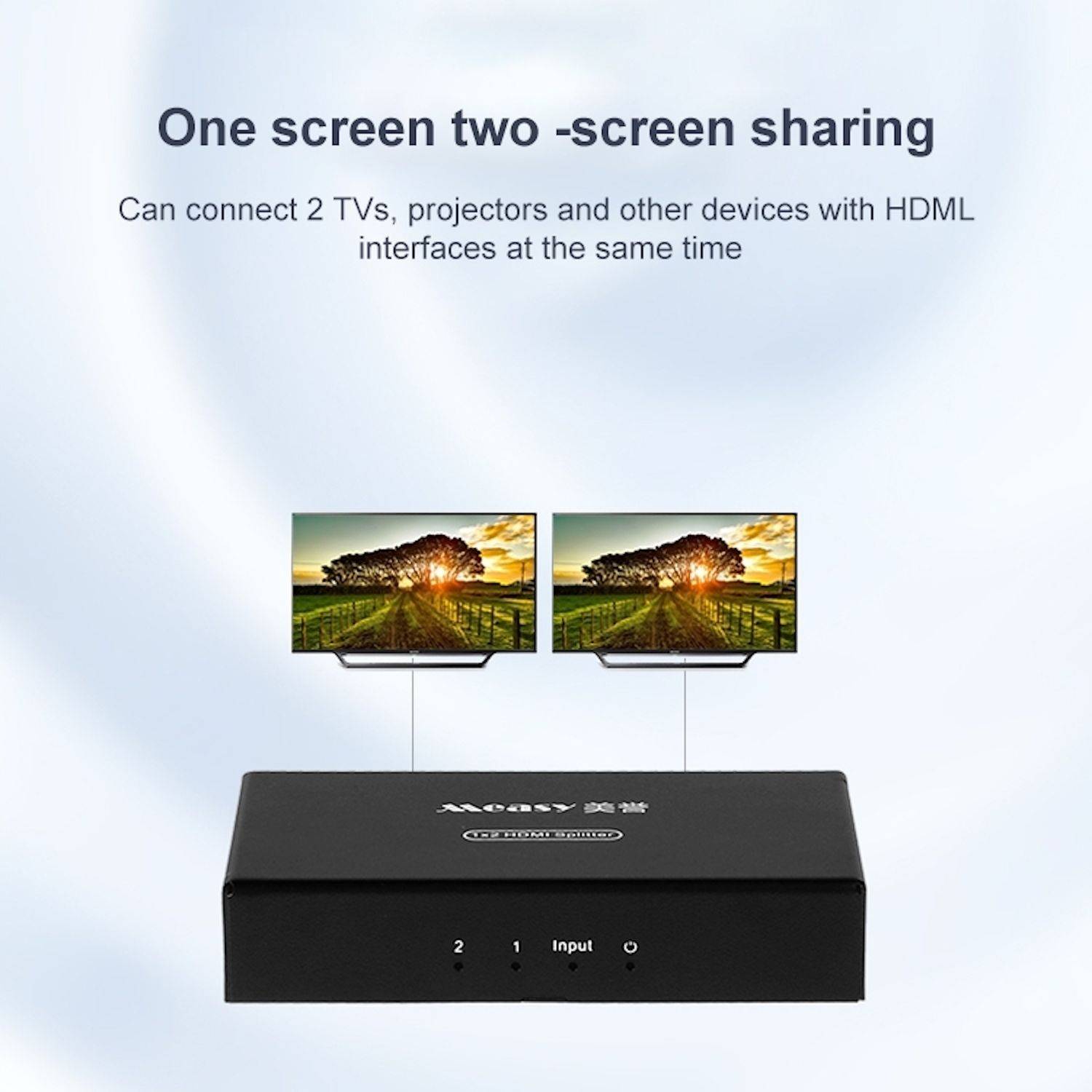 Measy SPH102 simultaner HDMI Display Splitter 1 IN 2 OUT 4K Schwarz