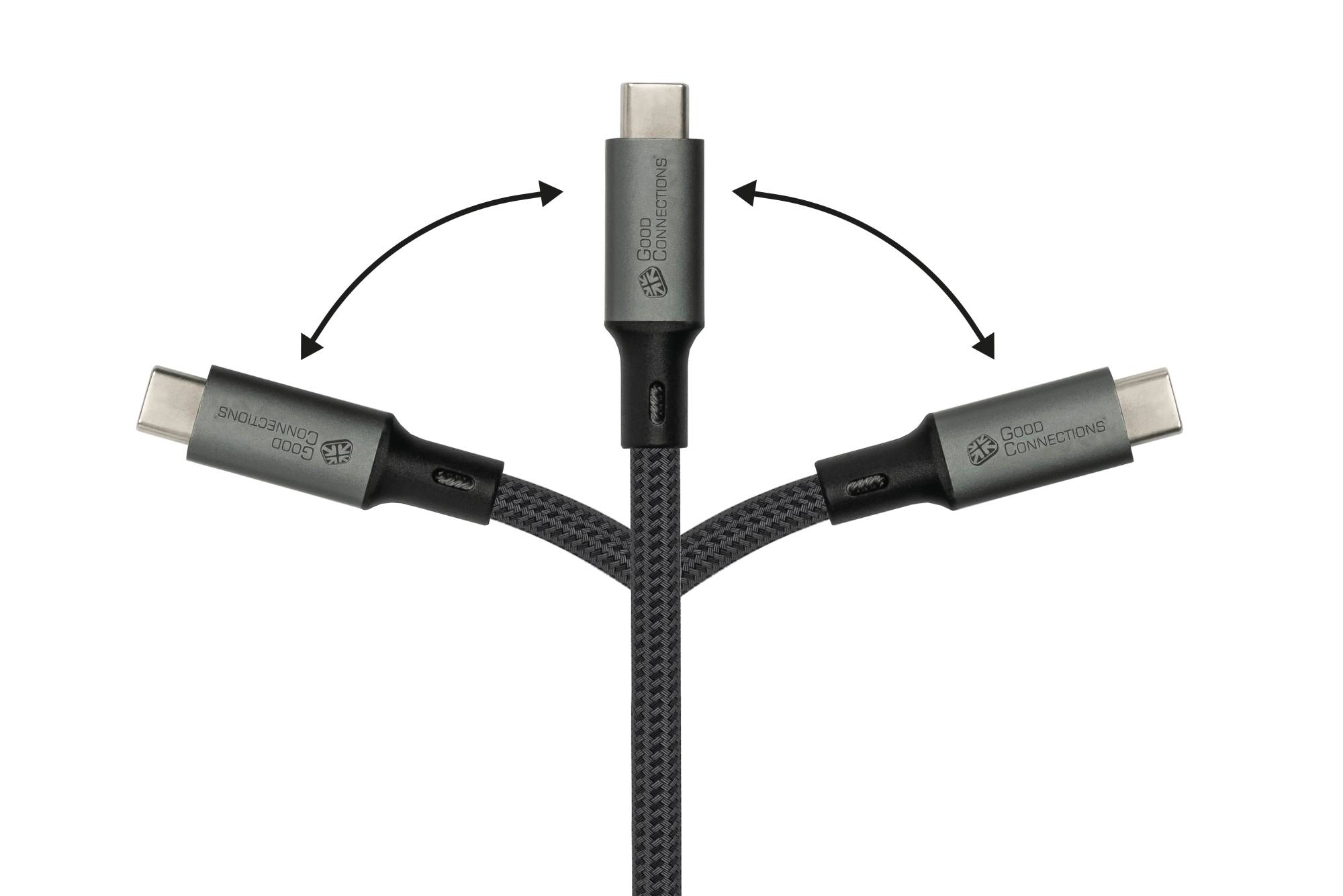 USB 4.0 Gen. 3x2 Kabel (40GBit/s, 240W, 8K@60Hz), USB-C™ Stecker an USB-C™ Stecker, anthrazit, 0,5m, Good Connections®