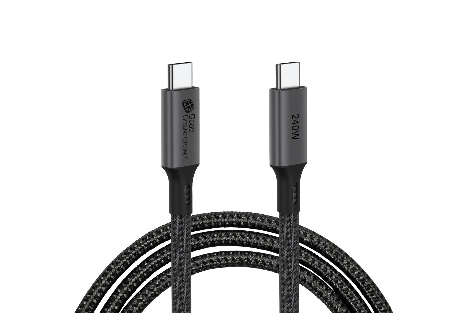USB 4.0 Gen. 3x2 Kabel (40GBit/s, 240W, 8K@60Hz), USB-C™ Stecker an USB-C™ Stecker, anthrazit, 0,5m, Good Connections®