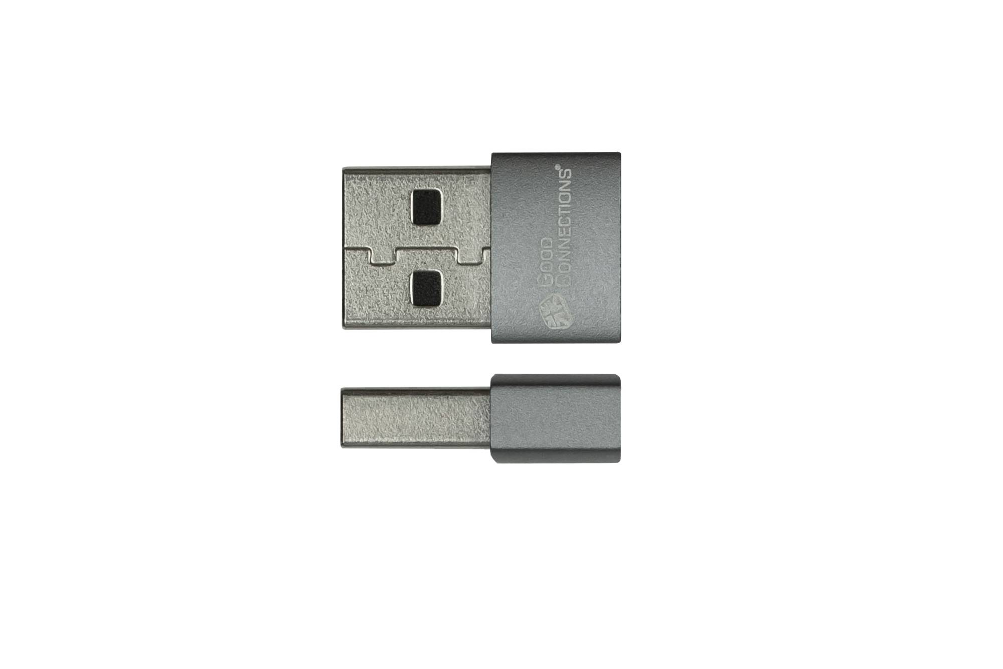 Adapter USB 2.0 Stecker A an USB-C™ Buchse, Aluminiumgehäuse, grau, 3er-Set