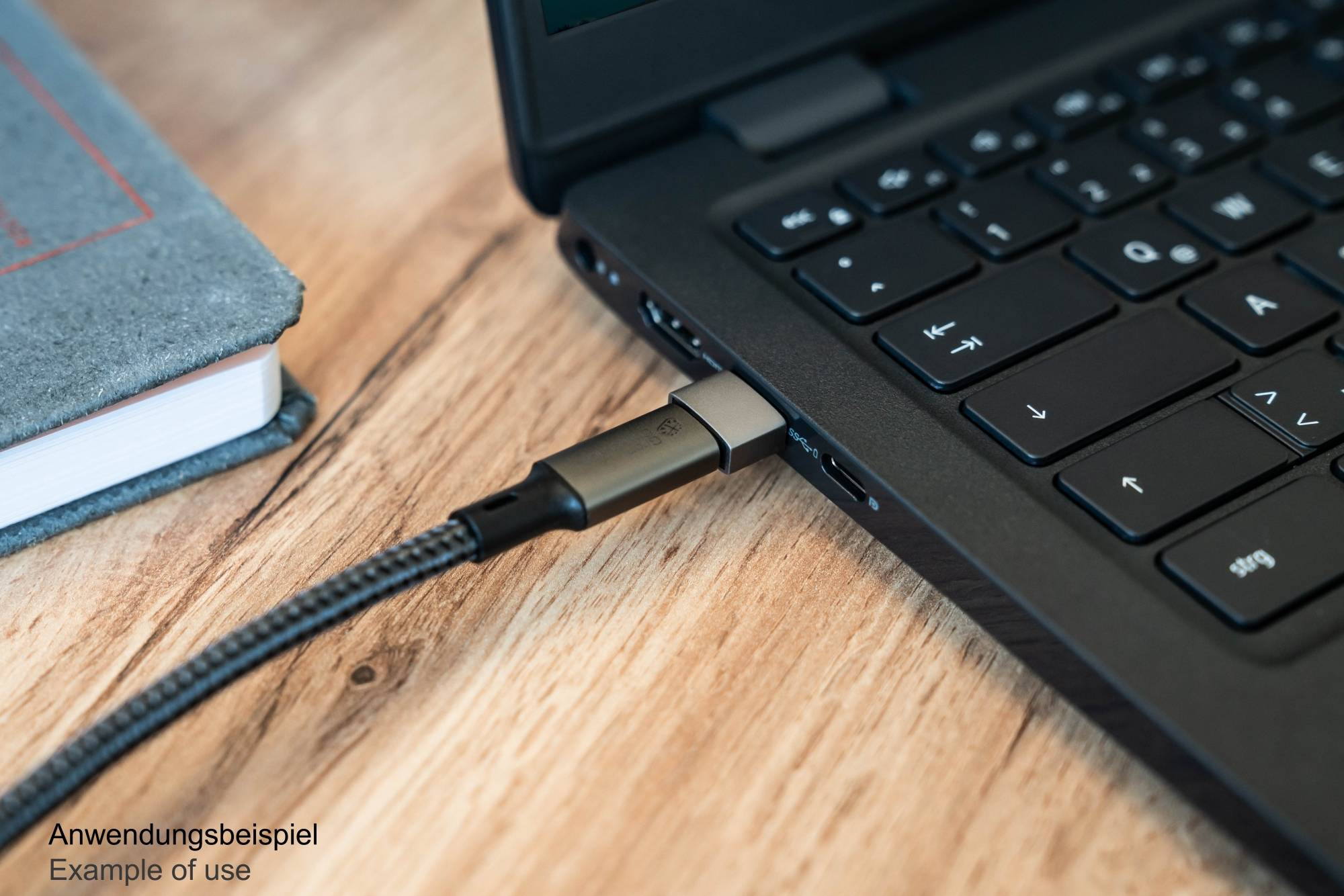 Adapter USB 2.0 Stecker A an USB-C™ Buchse, Aluminiumgehäuse, grau, 5er-Set