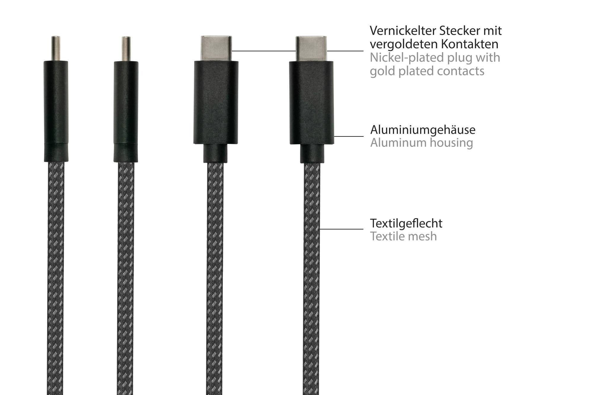 USB 2.0 Lade- und Datenkabel für iPhone/iPad/iPod, USB-C™ Stecker an Lightning™ Stecker, MFI zertifiziert, 18W