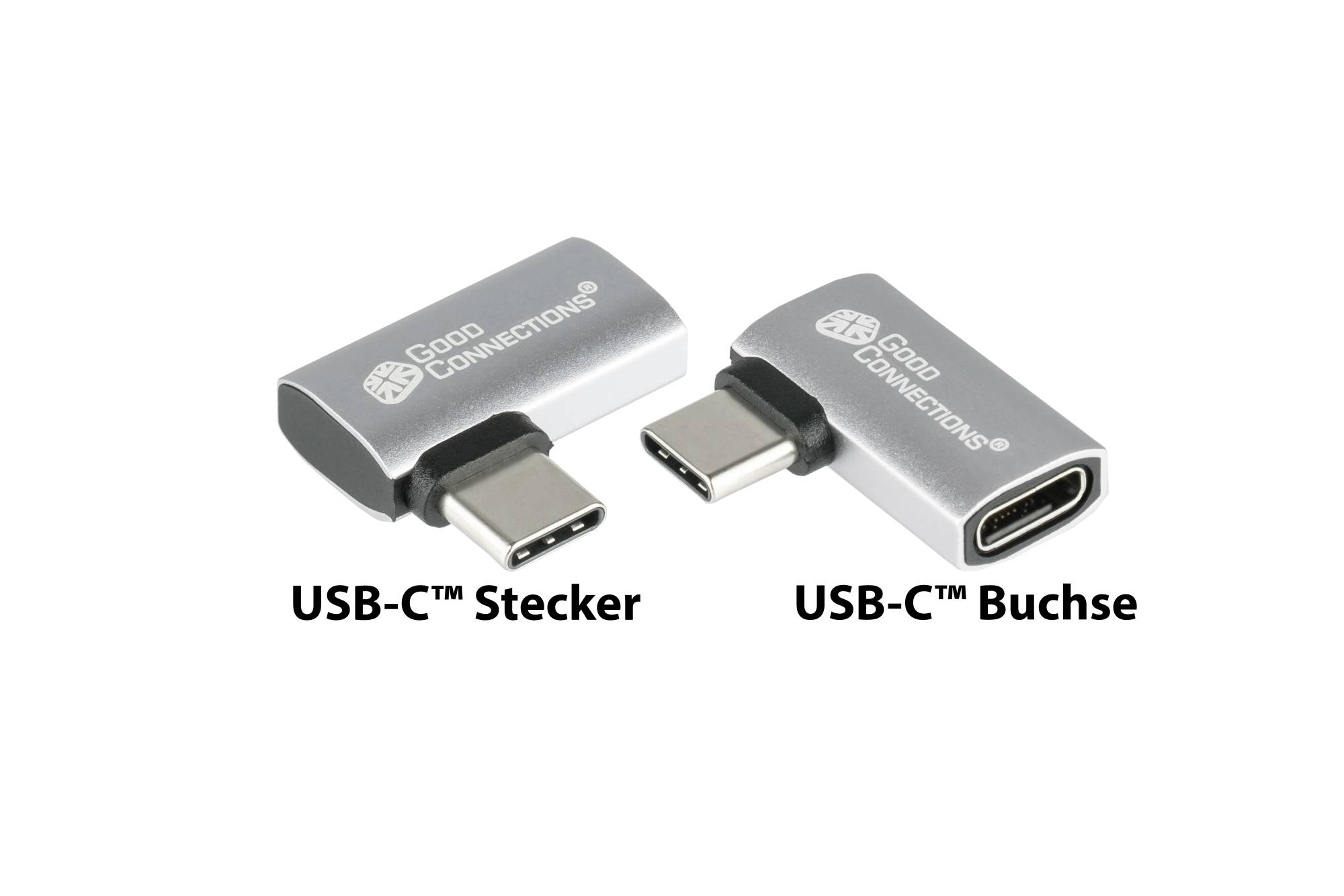 USB 4.0 Gen.3x2 Winkeladapter / Portschoner (40GBit/s, 240W, 8K@60Hz), USB-C™ Stecker an USB-C™ Buchse