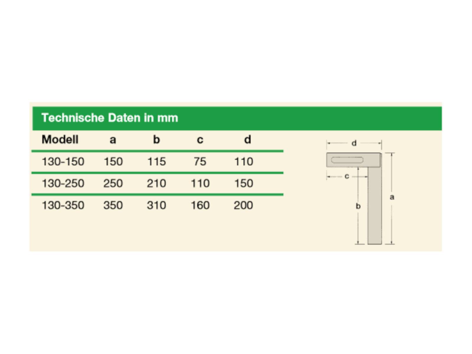 Ulmia Winkel aus Weißbuchenholz 150mm