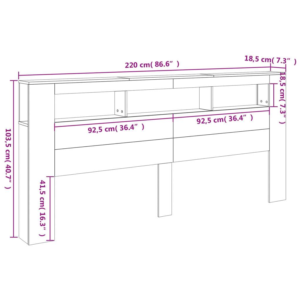 vidaXL LED-Kopfteil Weiß 220x18,5x103,5 cm Holzwerkstoff