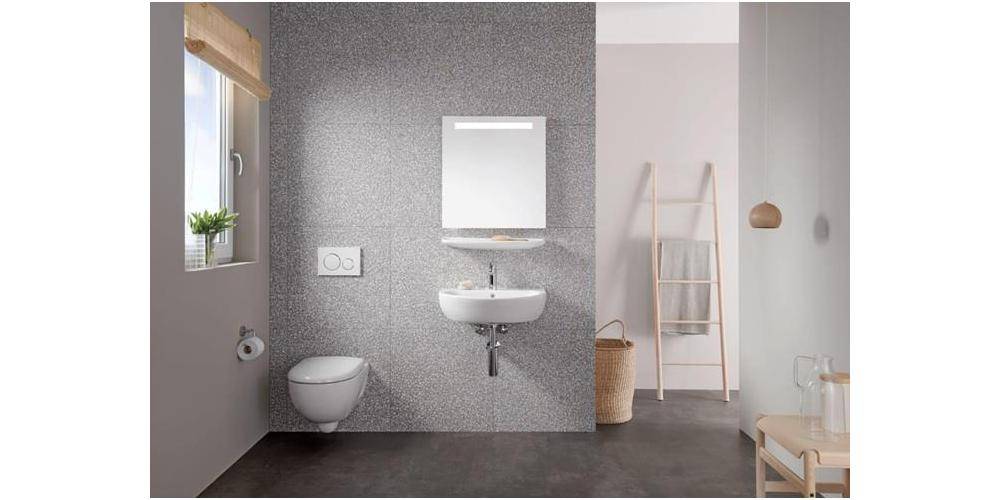 Geberit Waschtisch RENOVA mit Hahnloch mit Überlauf 600x480mm weiß