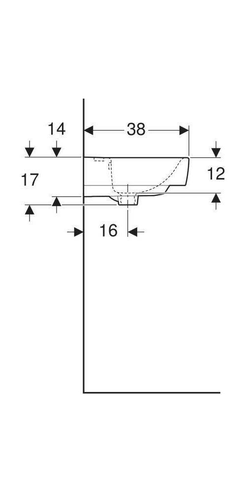 Geberit Handwaschbecken RENOVA PLAN 500x380mm mit Hahnloch mit