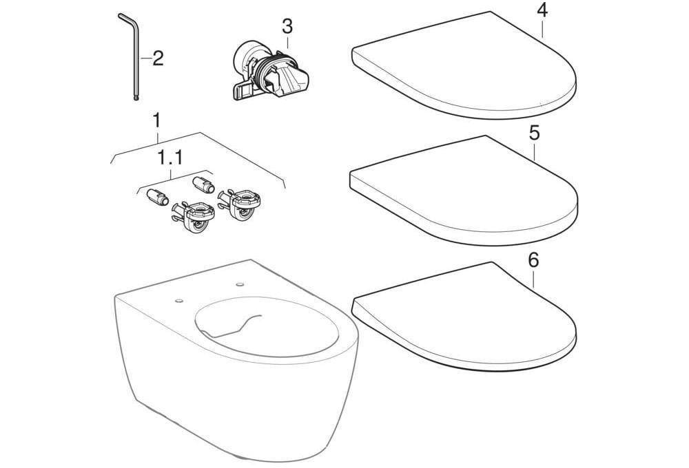 Geberit Wand-Tiefspül-WC iCon RIM geschlossene Form Tiefe 53cm weiß