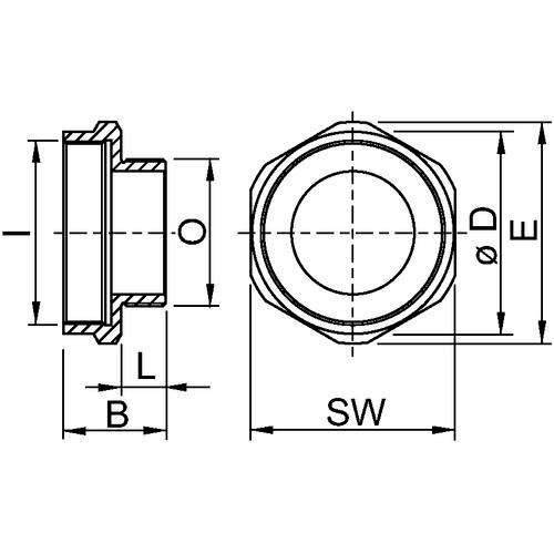 Stahl Adapter CMP-737-D-M2-M3-5