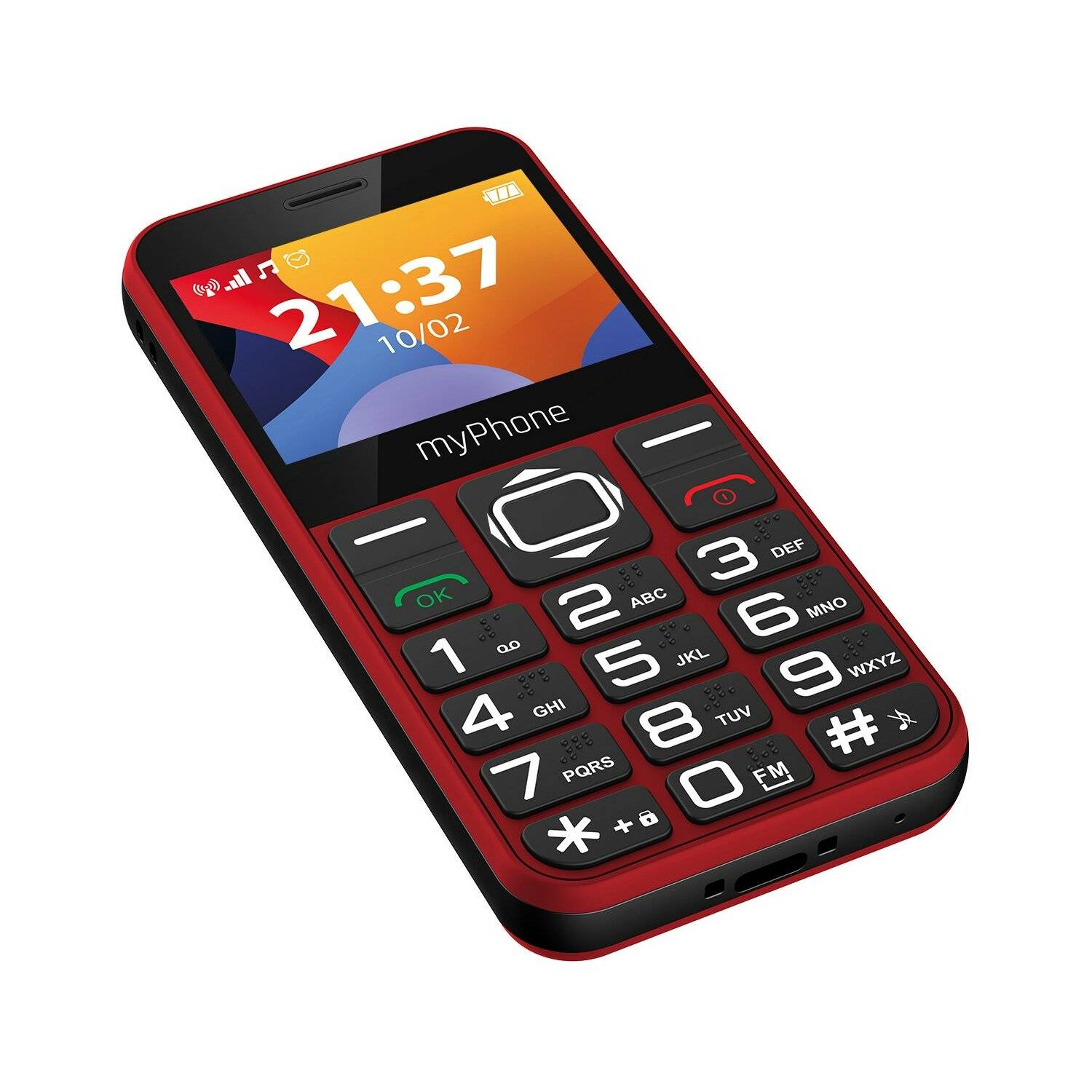 myPhone Halo 3 Mobiltelefon 2.3"-Display, 1000-mAh, USB-C-Anschluss, 0,3 Mpx Kamera, 2G Rot