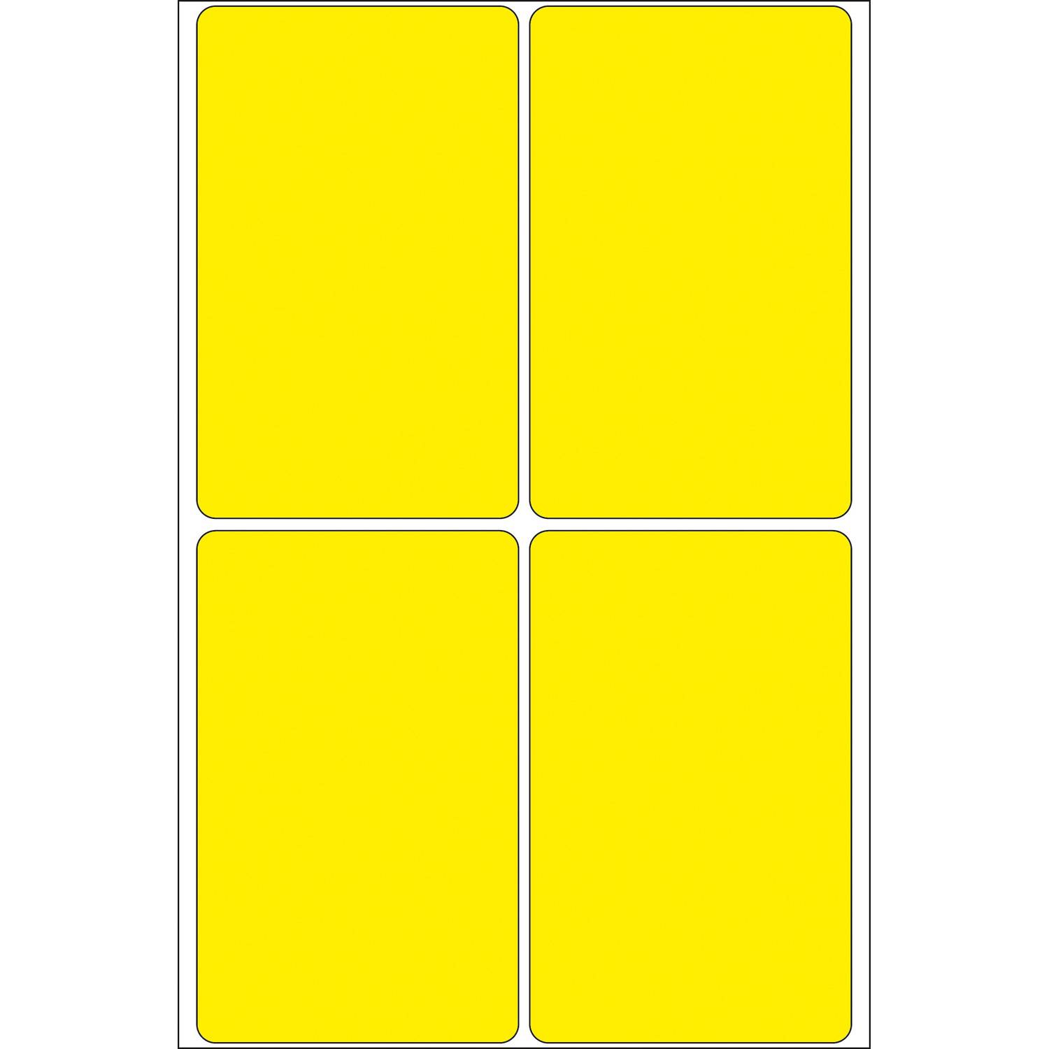HERMA - Permanenter Klebstoff - Gelb - 52 x 82 mm 128 Etikett(en) (32 Bogen x 4)
