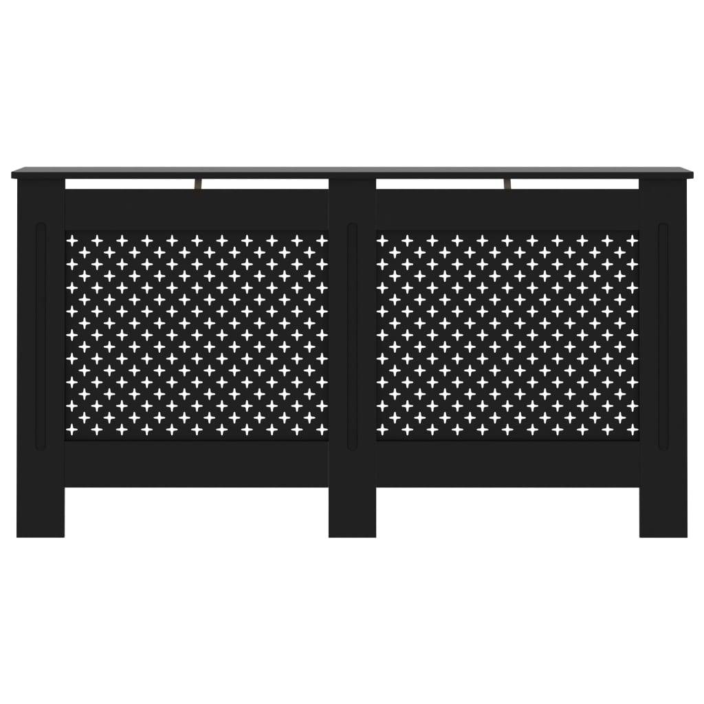 vidaXL Heizkörperverkleidung Schwarz 152x19x81,5 cm MDF