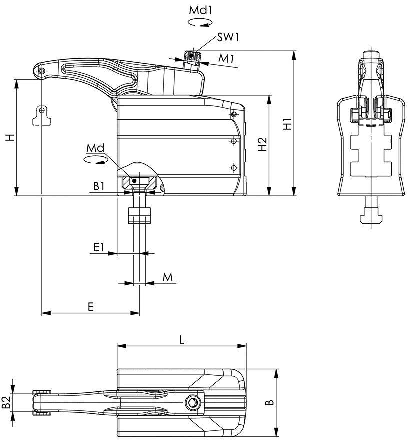 Kraftspanner 3-stufig 7630-49 M20x22 AMF